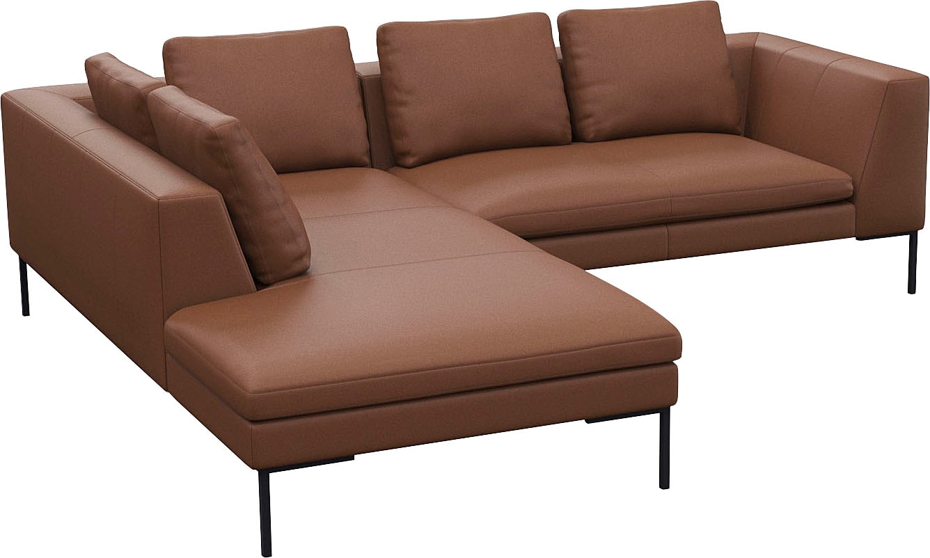 FLEXLUX Ecksofa »Loano«, modernes Sofa, frei im Raum stellbar, lose Kissen, Kaltschaum im Sitz