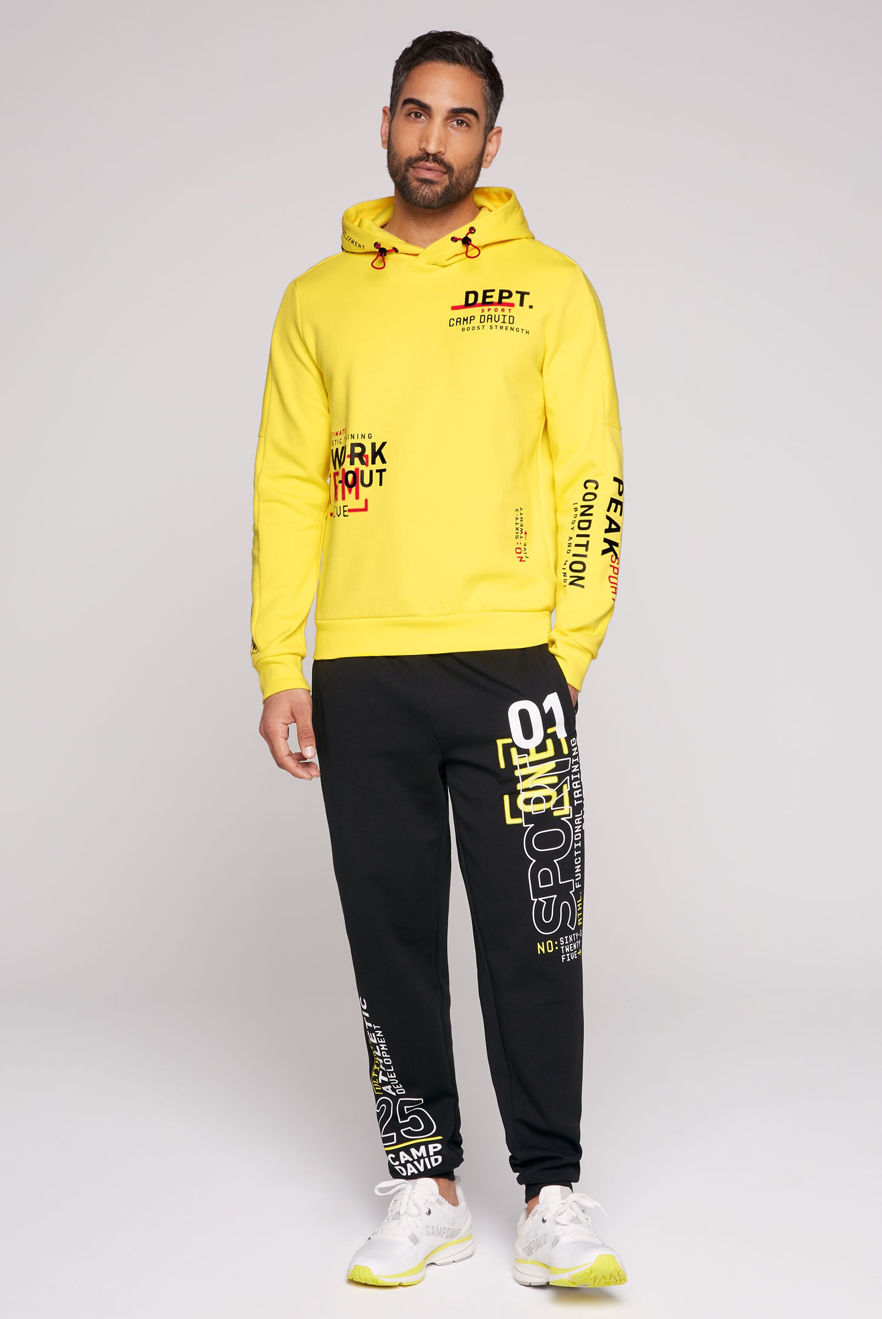 CAMP DAVID Kapuzensweatshirt, Kapuze mit verstellbarem Gummizug
