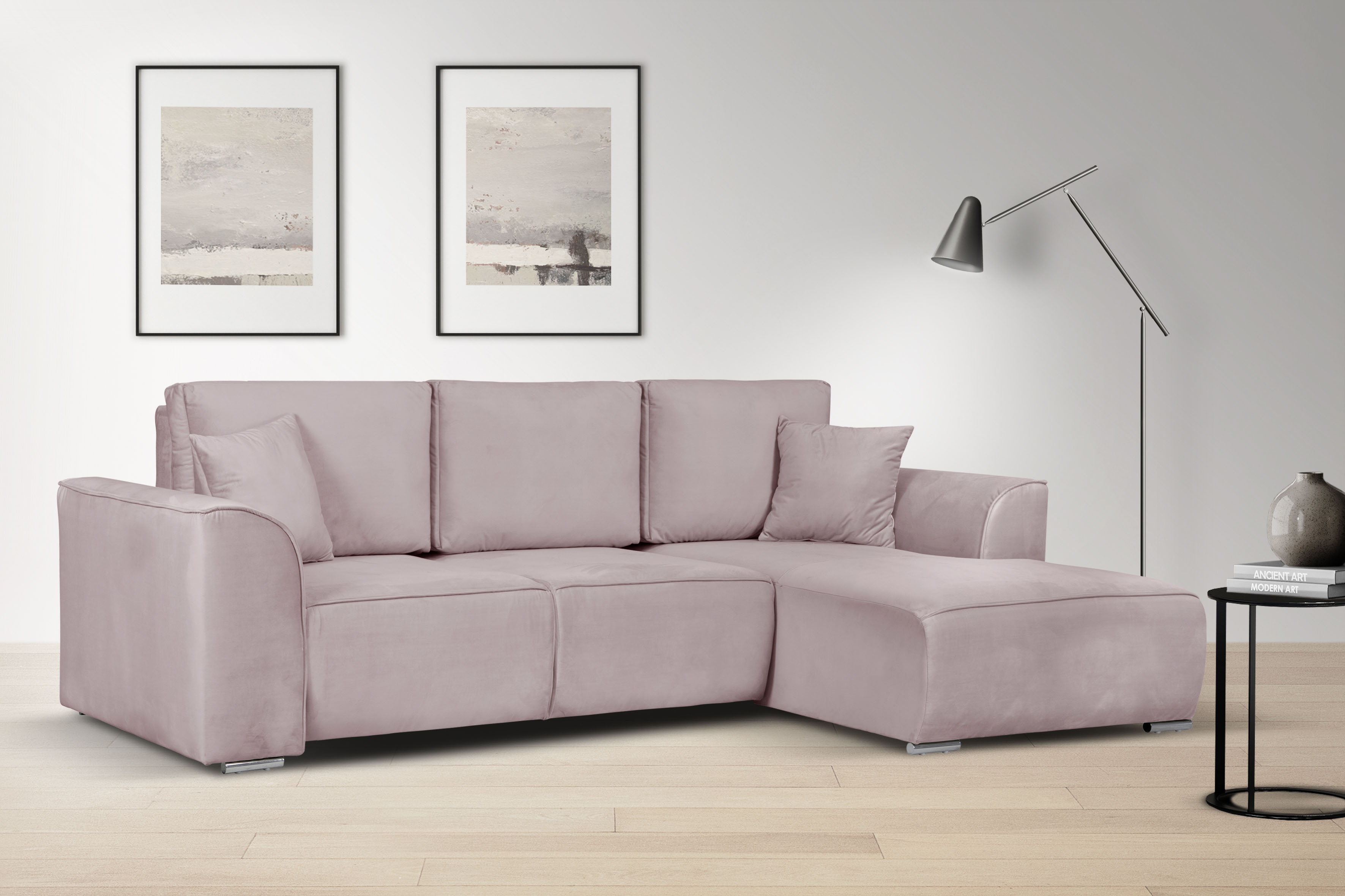 OTTO home Ecksofa "BEATRICE optionale Schlafsofa mit Bettkasten, B/T/H: 265/170/86 cm" L-Form, wahlweise auch mit Bettfunktion und Bettkasten