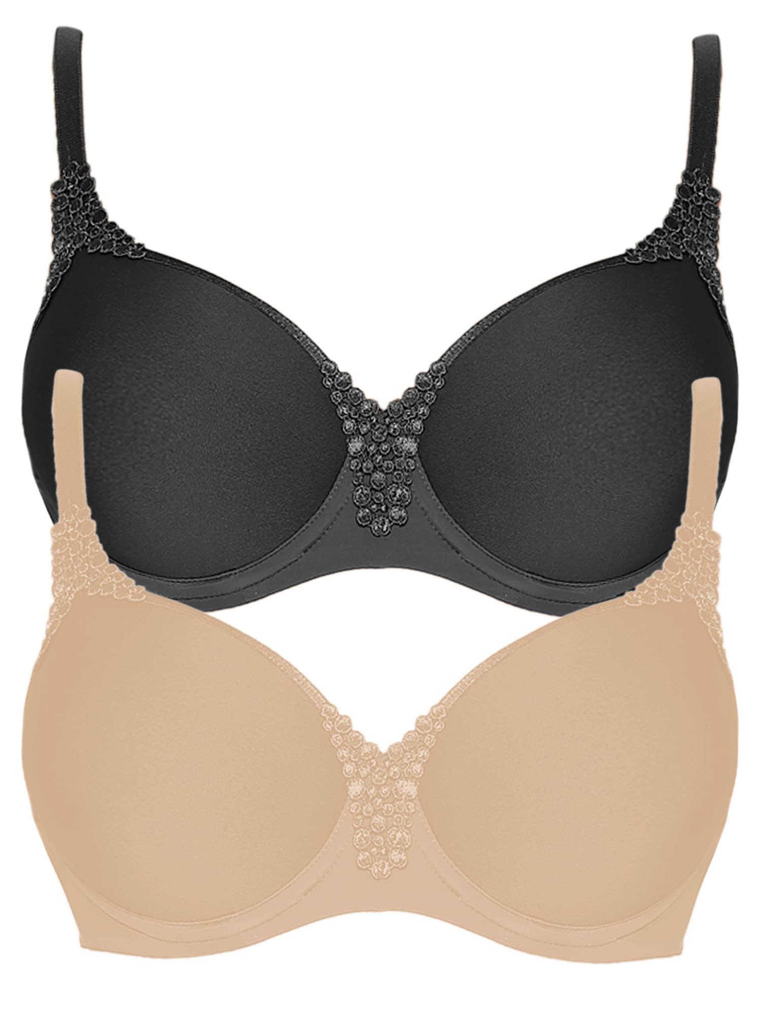 VIANIA Damen T-Shirt-BH "2er Pack Spacer Bügel BH Carola", Gr. 85nude volcano, Stoff, Obermaterial: 62% Polyamid PA. 27% Polyester PES. 11% Elasthan