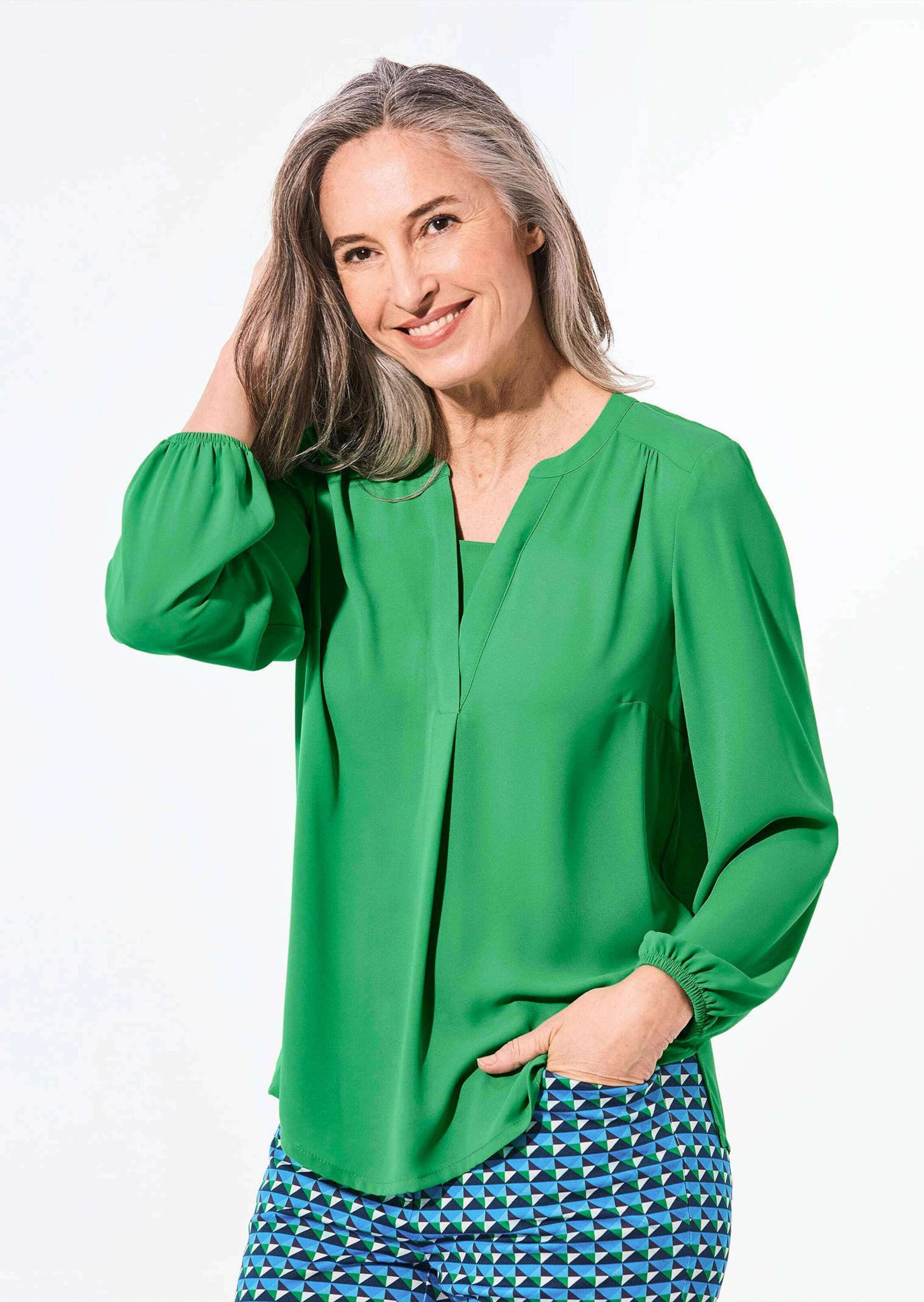 GOLDNER Tunika »Bluse Bluse mit Tunika Ausschnitt«