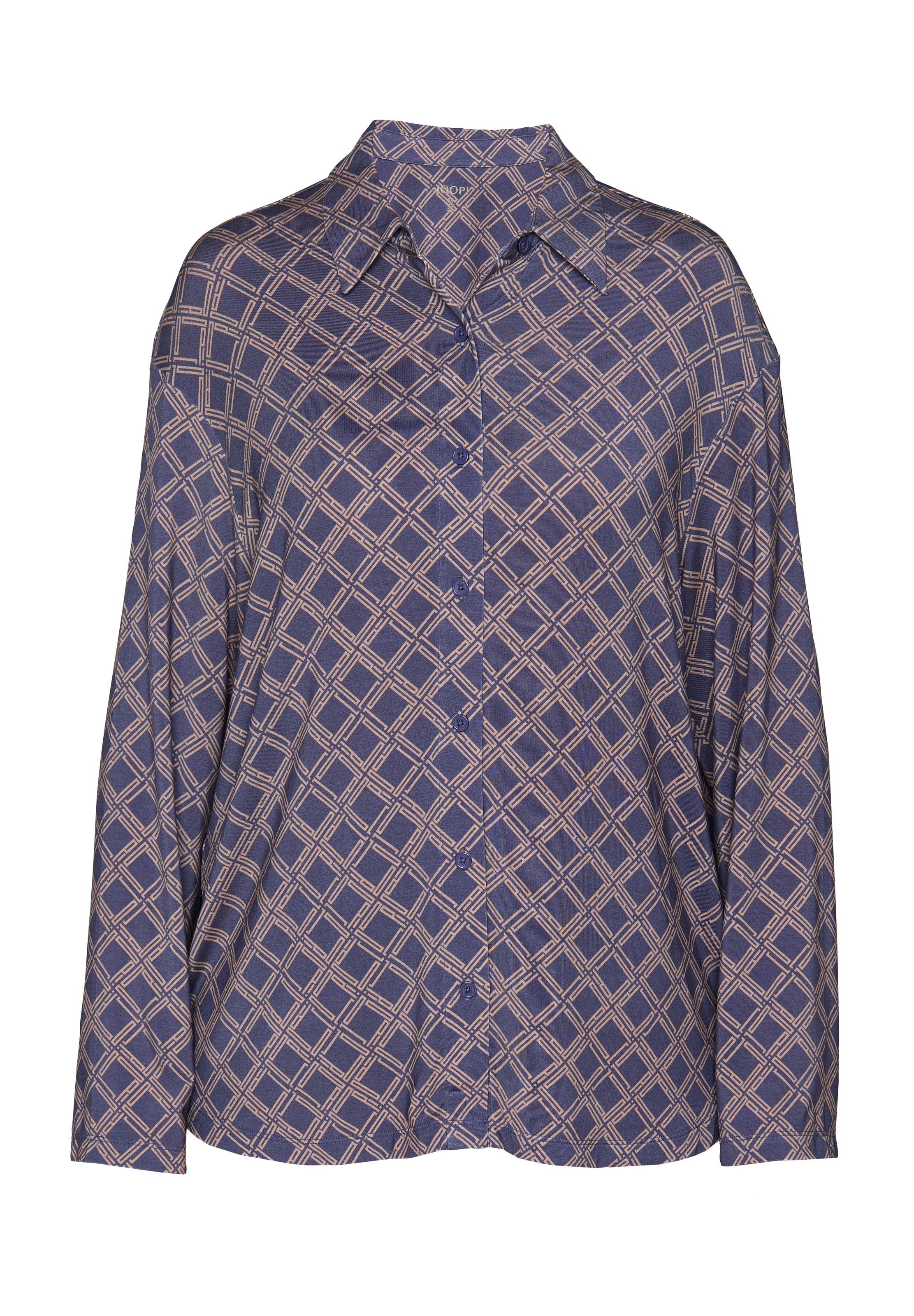 JOOP! Pyjamaoberteil bequemer Schnitt, Langarm, mit geometrischem Print, für Homewear