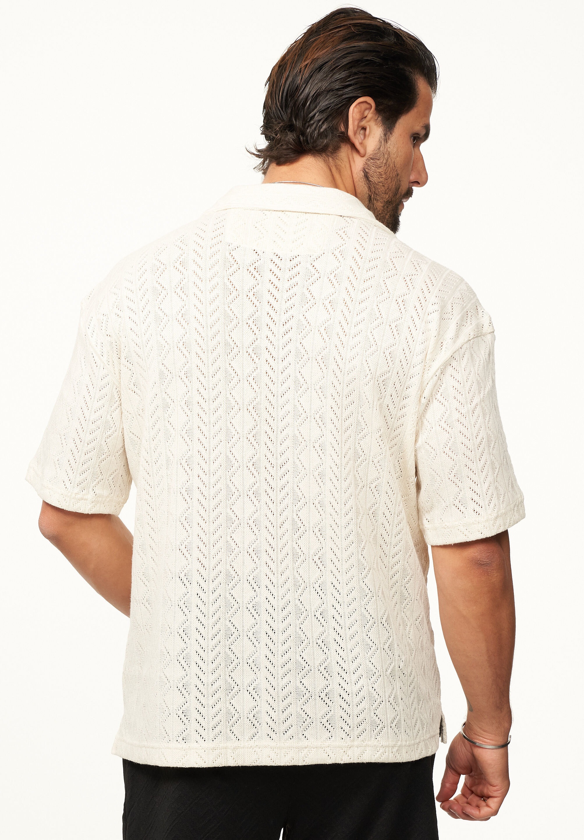 CARISMA Kurzarmhemd »für Herren im Vintage Summer-Look im Crochet-Stil« Kurzarm Strick Polo-Hemd T-Shirt im Retro-Stricklook