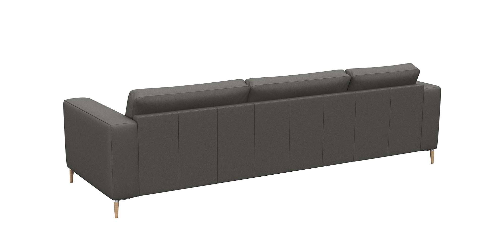 FLEXLUX Ecksofa »Fiore, Sitzaufbau mit hochwertigem Kaltschaum für mehr Sitzkomfort«, breite Armlehnen, L-Form, Füße Alu+ Eiche