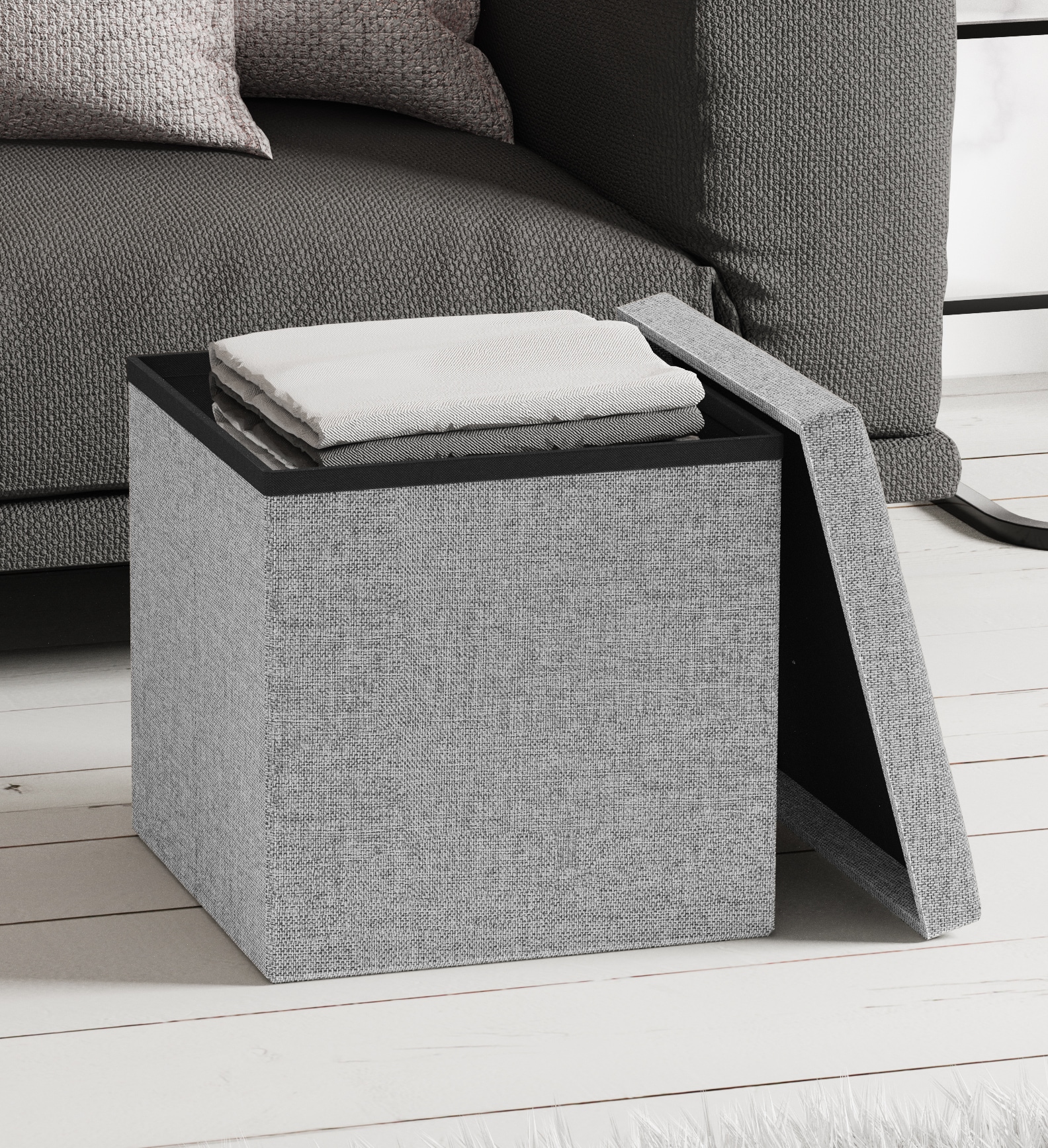 VCM Sitztruhe »Stoff Sitztruhe Sitzbank Truhe Box Hocker Boxas« 1 Stk. tlg.