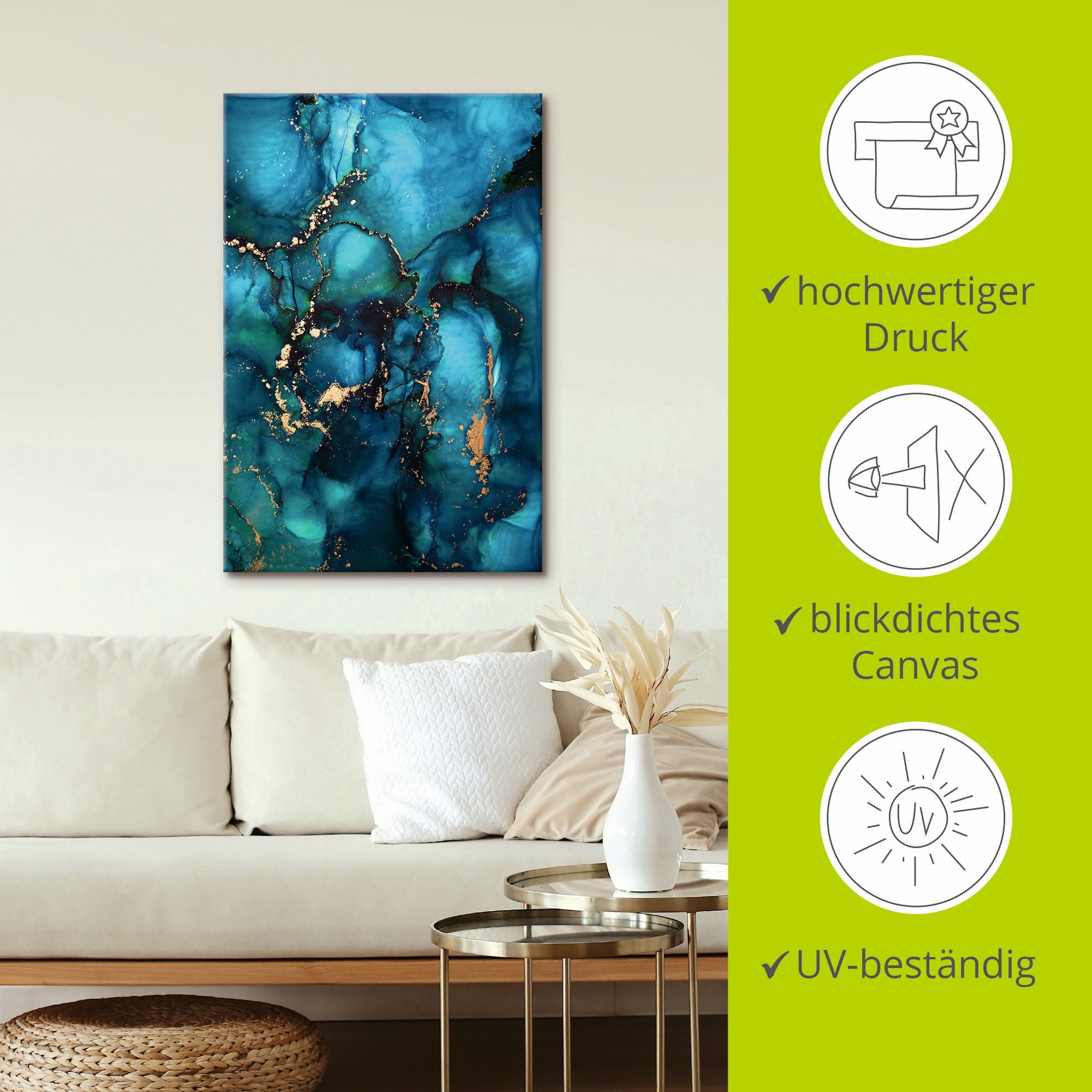 Artland Wandbild »Lagune«, Muster, (1 St.), als Alubild, Outdoorbild, Leinwandbild, Poster in verschied. Größen