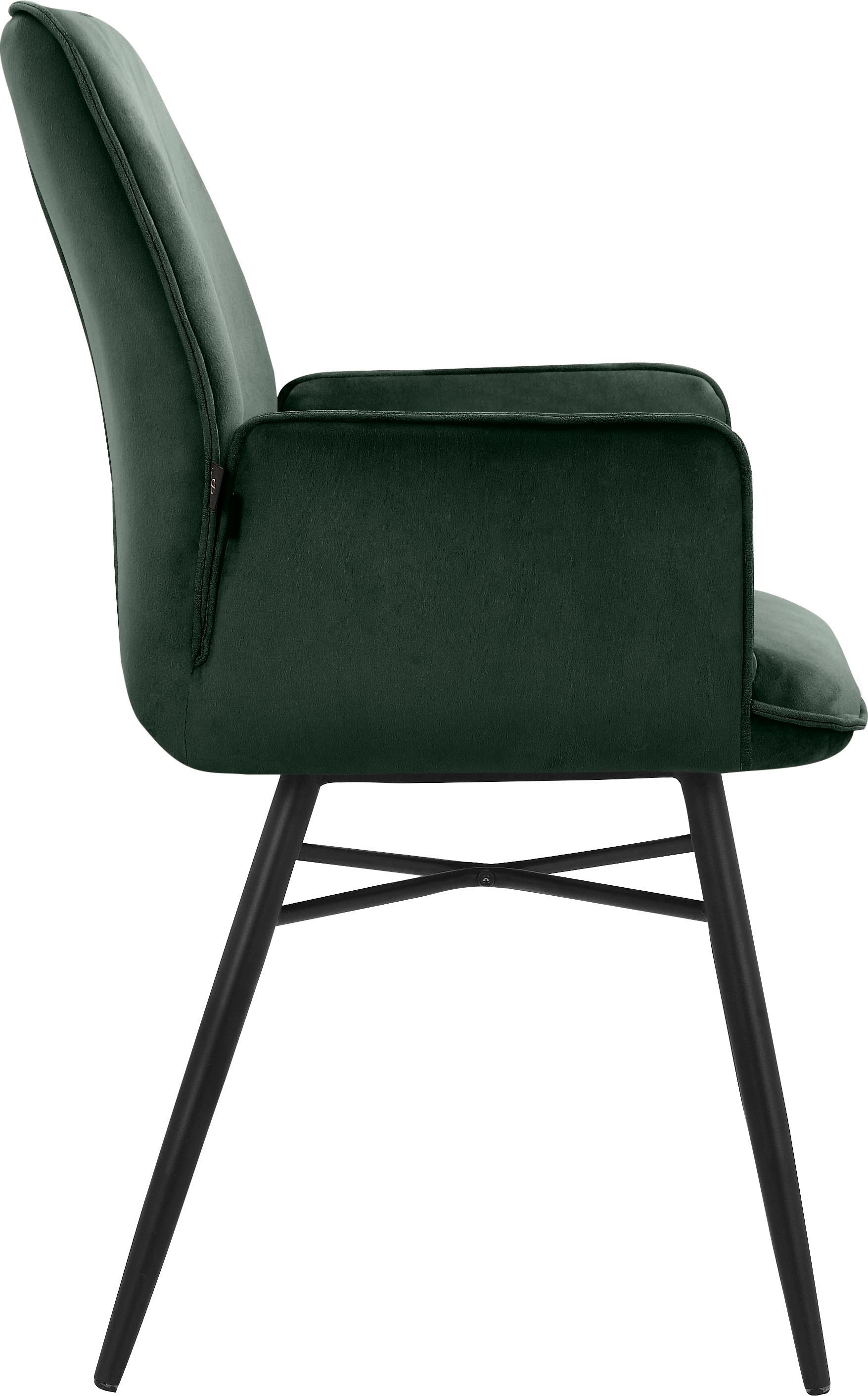Leonique Esszimmerstuhl »Hrodwyn«, 2 St., Veloursstoff, Sitz gepolstert, mit horizontale Nähten am Rücken, Sitzhöhe 52 cm