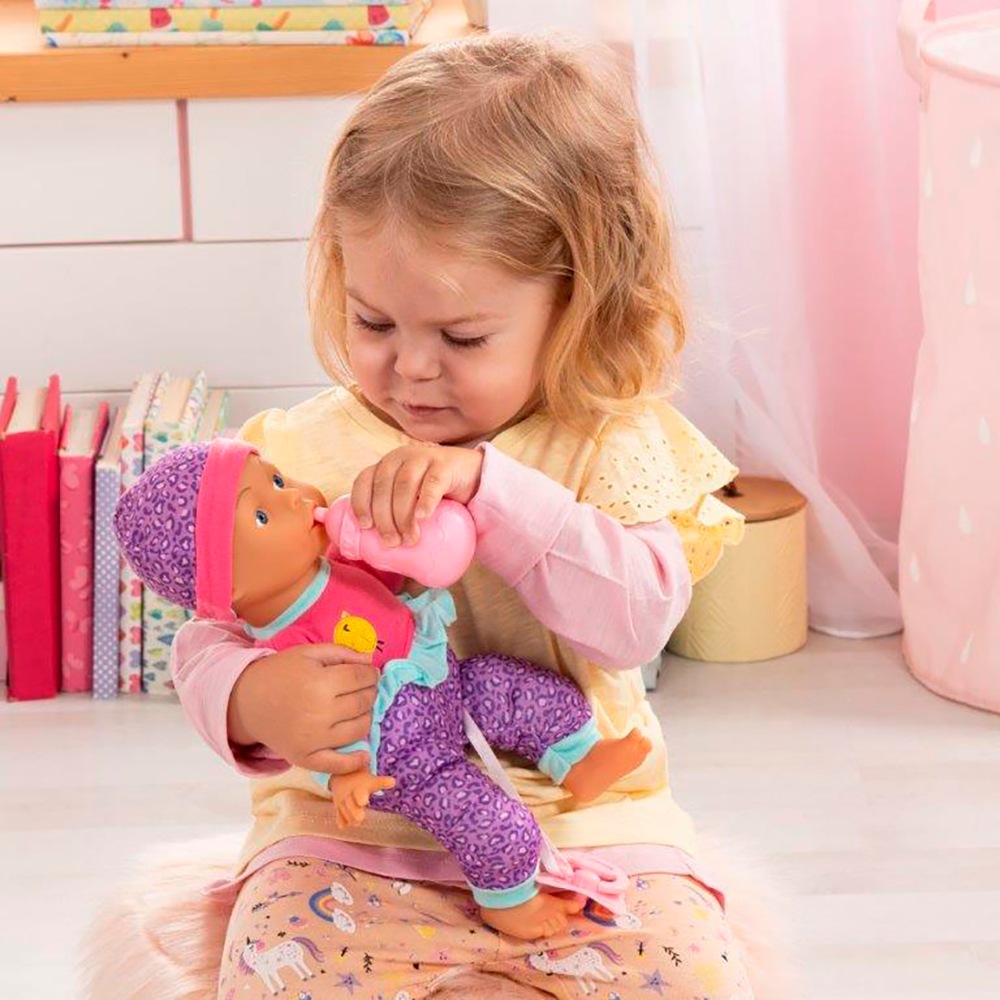 Bayer Babypuppe »Puppe, 30 cm pink/lila«, (3 tlg.)