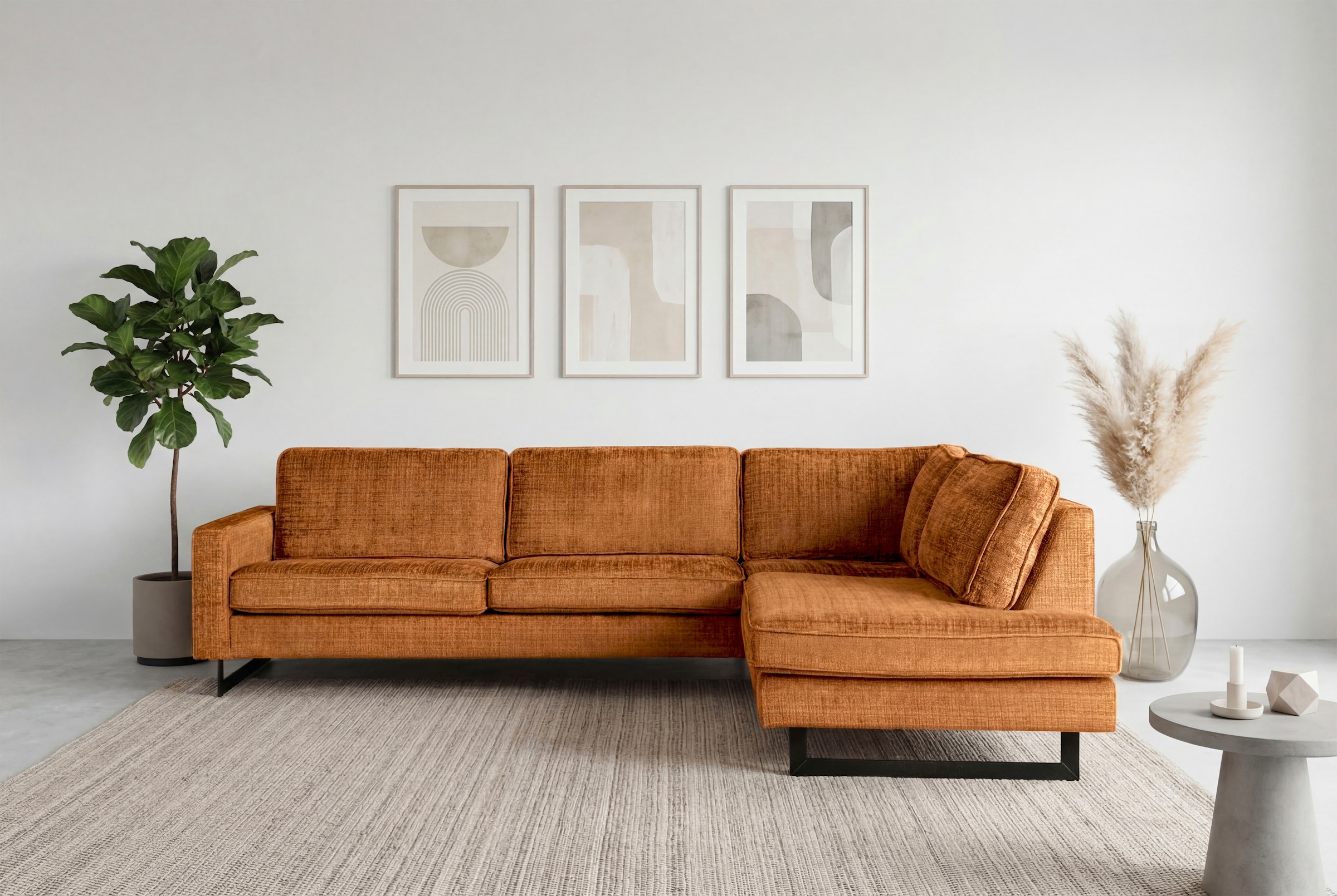 Home affaire Ecksofa "Pinto, 290 cm, Cord, Chenille, Lederoptik, Ottomane l günstig online kaufen