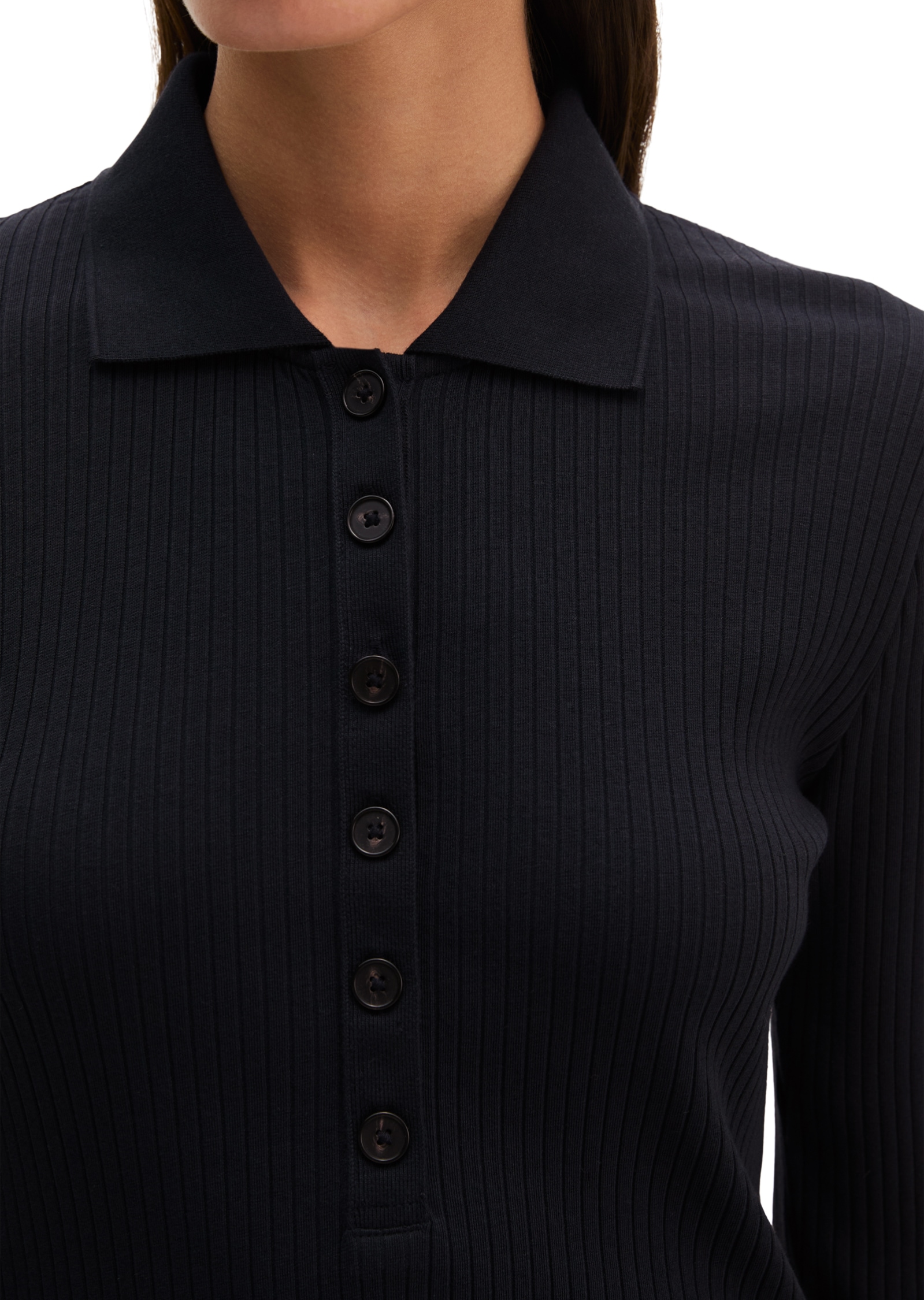 Marc O'Polo Langarm-Poloshirt »aus Bio-Baumwoll-Modal-Stretch-Jersey«