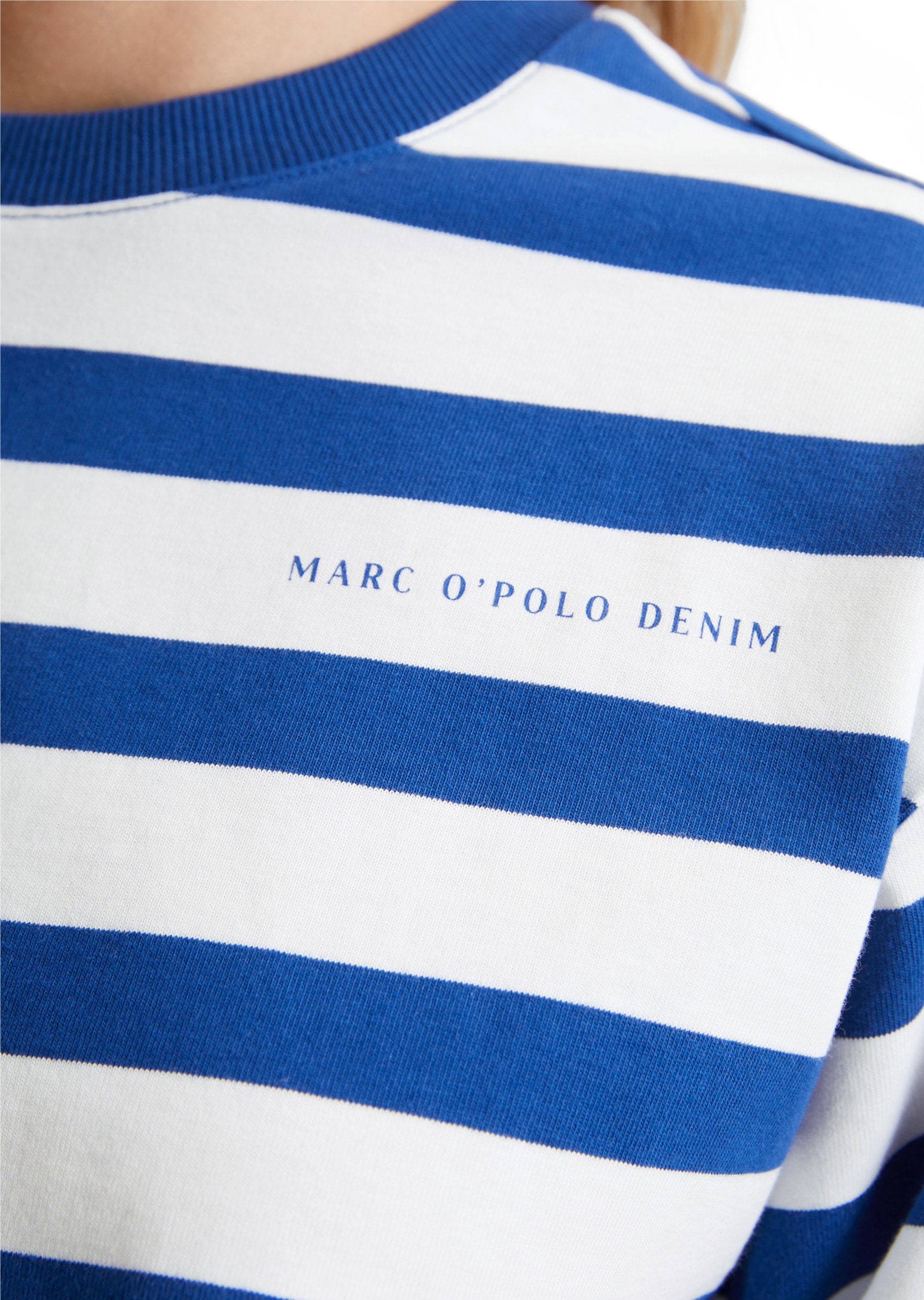 Marc O'Polo DENIM Langarmshirt, geringelt, oversized, Bio-Baumwolle