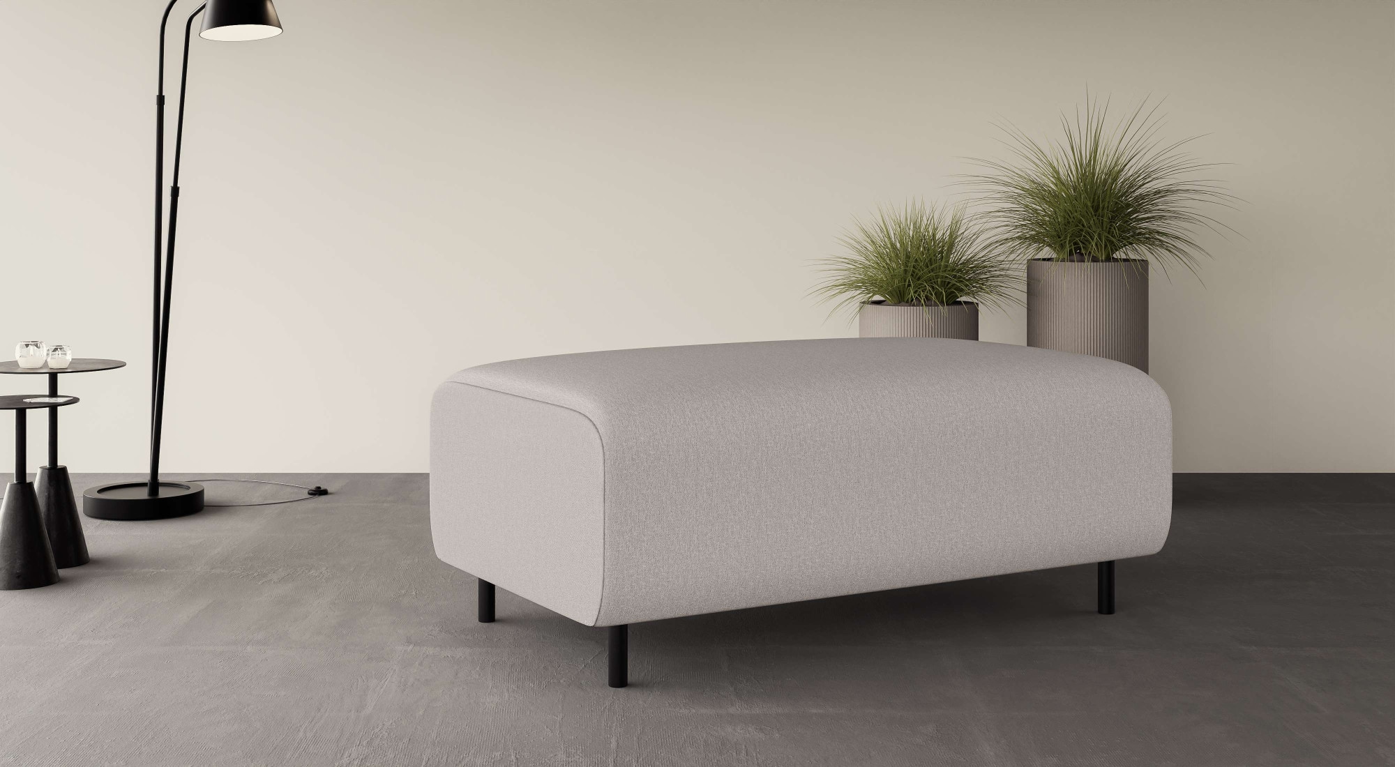 OTTO home Polsterhocker "ARROS groß mit Wellenunterfederung, Maße B/T/H: 120/70/46 cm" passend zur Serie, in hochwertiger Verarbeitung