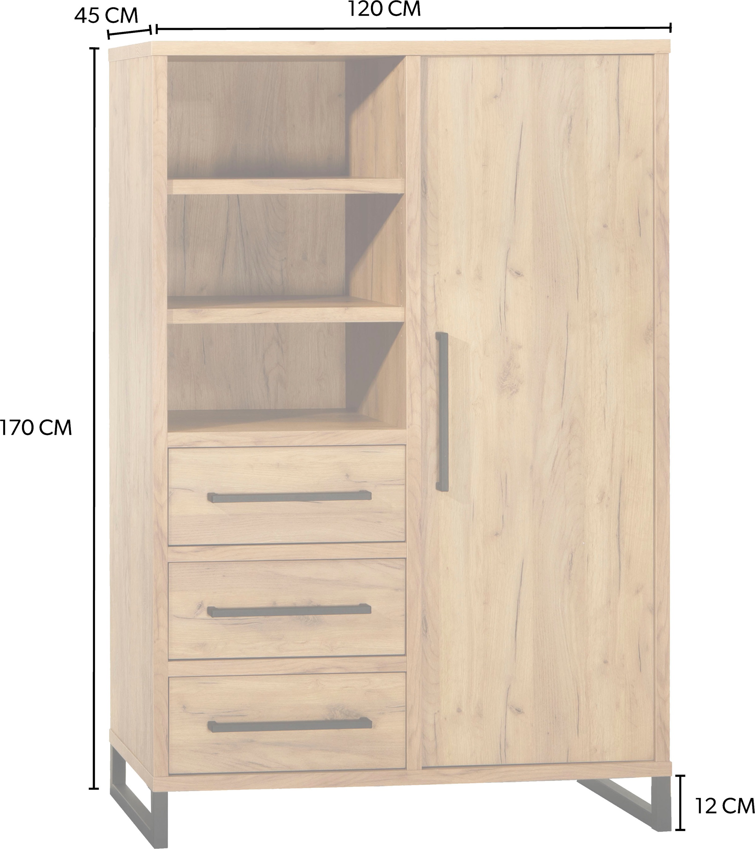 OMG Design Barschrank »Ronda«, mit Soft-Close, mit Metallgestell