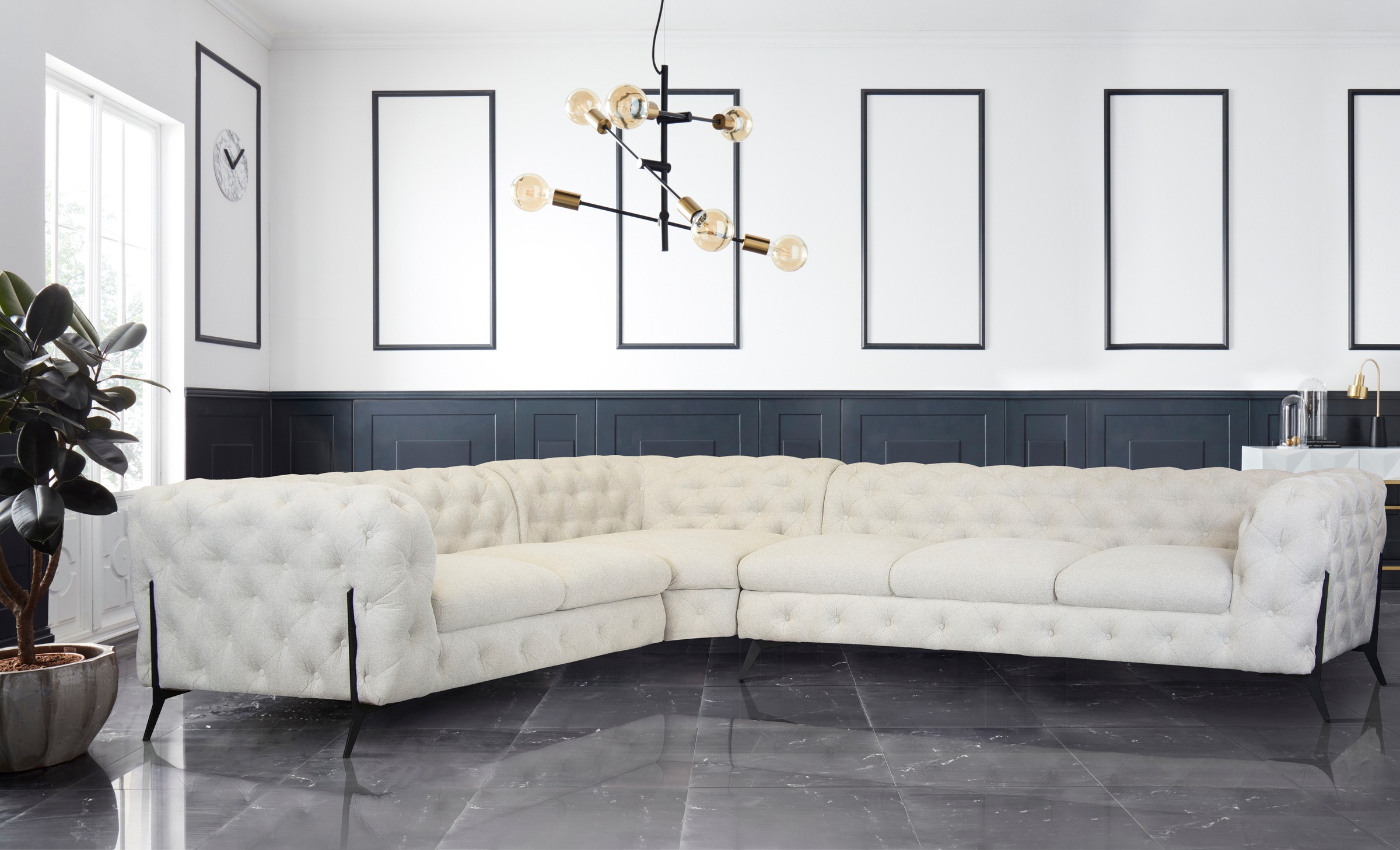 Home affaire Chesterfield-Sofa "Amaury L-Form" großes Ecksofa, Chesterfield günstig online kaufen