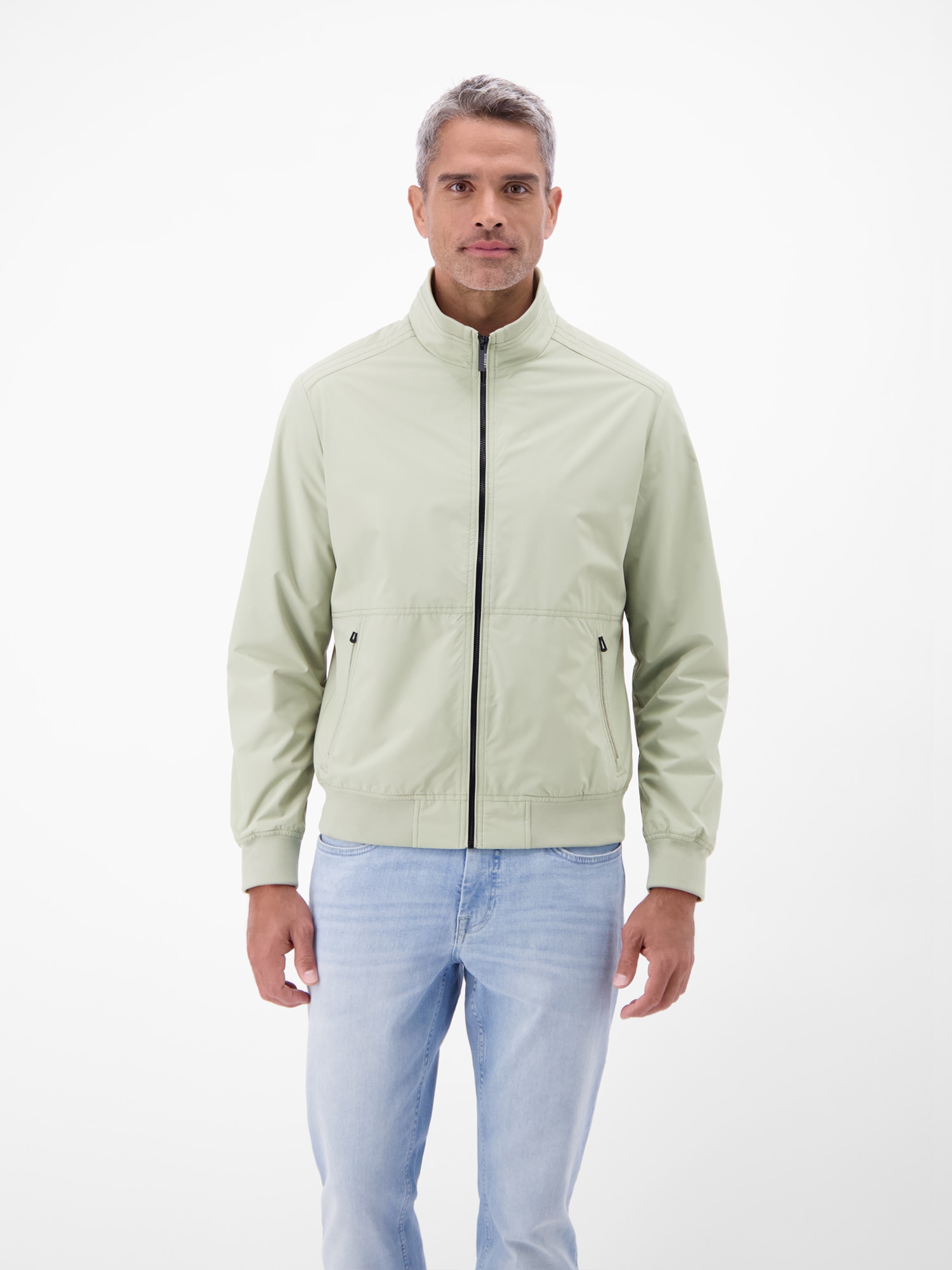 Blouson LERROS "Blouson leicht gefüttert und flexibel", Herren, Gr. S, tinted grau, 100% Polyester, Jacken Blouson, Herren Blouson, Wasser- und windabweisend, Atmungsaktiv, Einfarbig