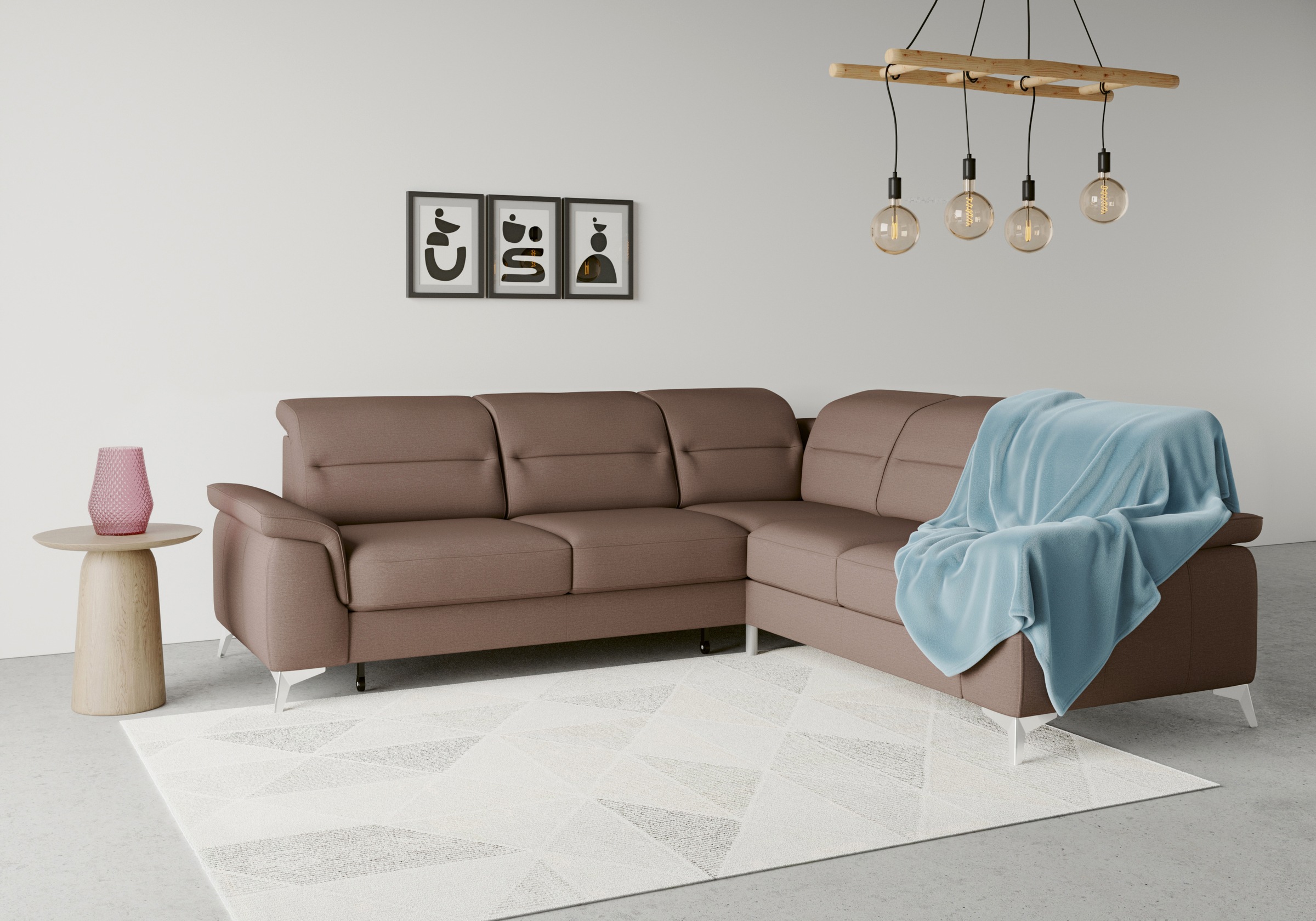 Ecksofa SIT & MORE "Sinatra L-Form", braun (espresso), B:251cm H:85cm T:231cm, 98% Polyester, 2% Polyamid, Sofas, Ecksofa, optional mit Kopfteilverstellung und Armteilfunktion 2