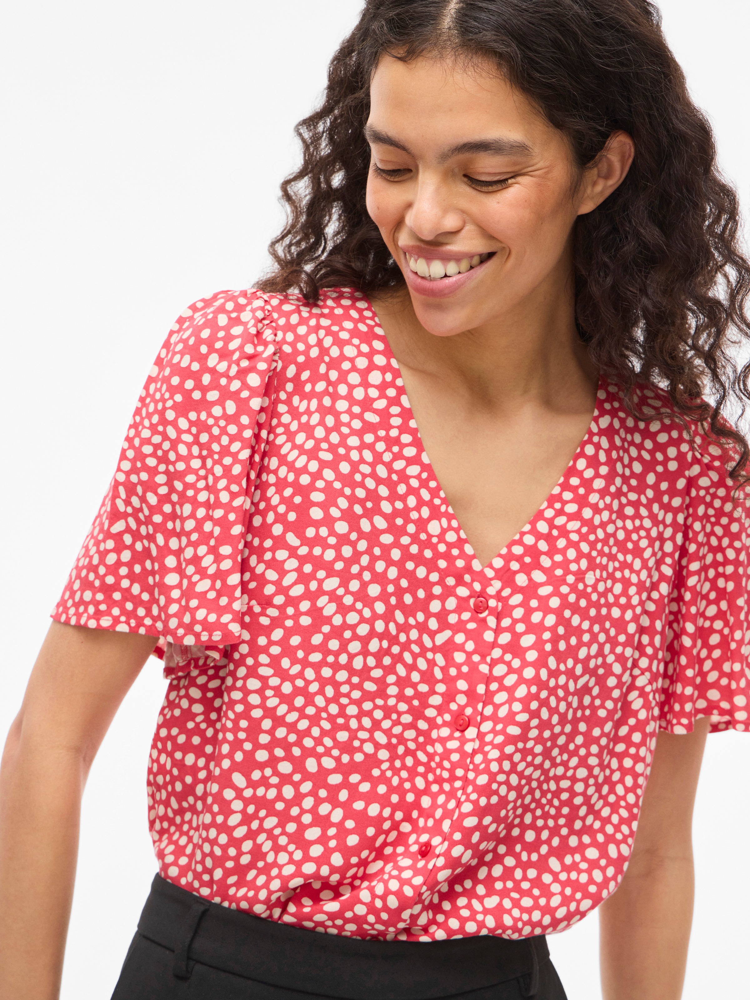 Thumbnail - Vila Hemdbluse "VIGRACE V-NECK S/S SHIRT - NOOS"