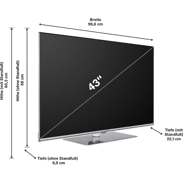 HD, Zoll, Ultra 4K Android »43Q850UDS«, TV-Smart-TV cm/43 | Hanseatic 108 BAUR QLED-Fernseher
