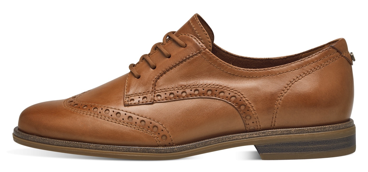 Tamaris Schnürschuh, Blockabsatz, Businessschuh, Halbschuh mit Lyralochung
