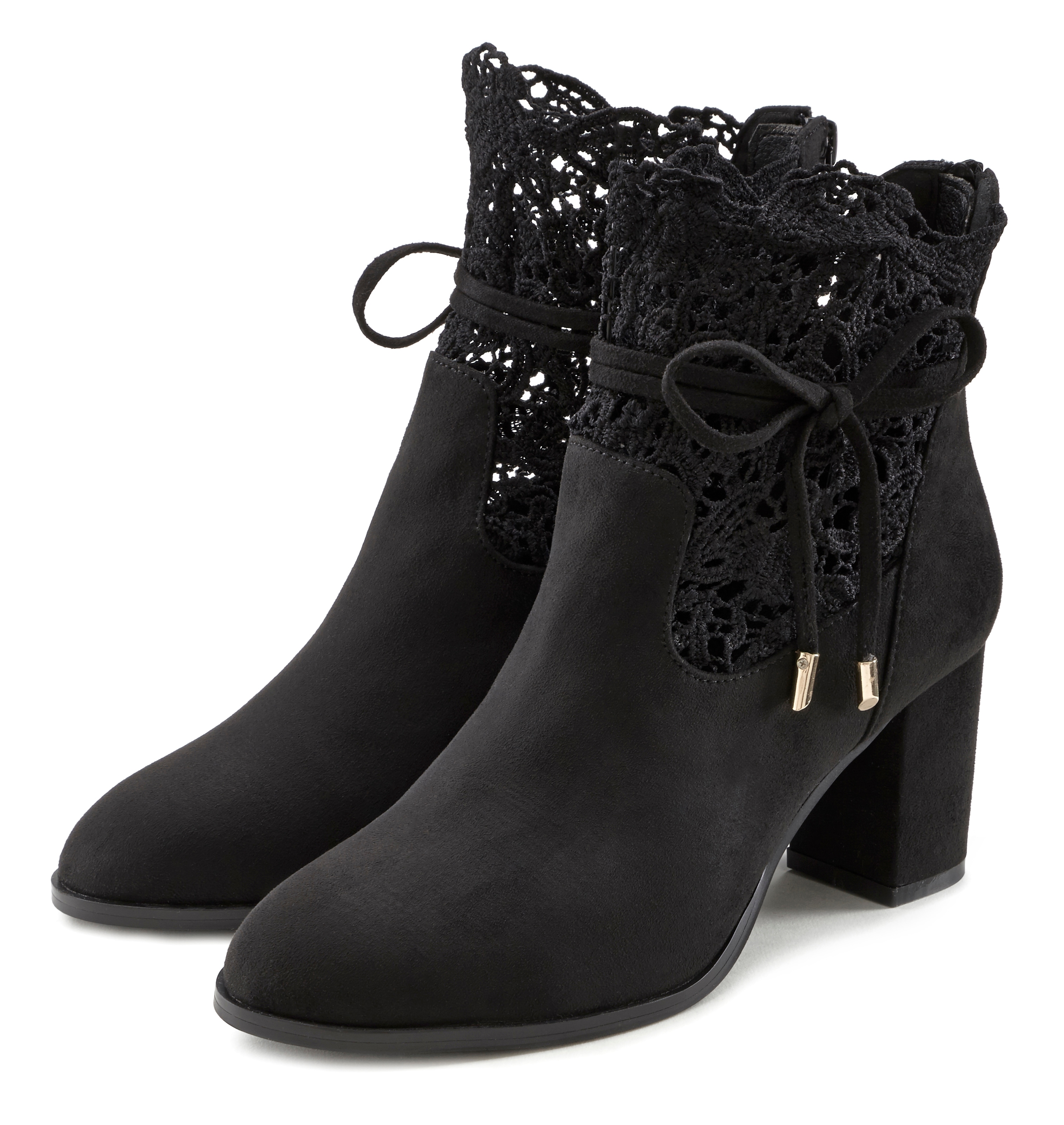 LASCANA High-Heel-Stiefelette "Herbststiefelette, Ankle Boot, Stiefel," mit modischer Spitze und bequemen Blockabsatz