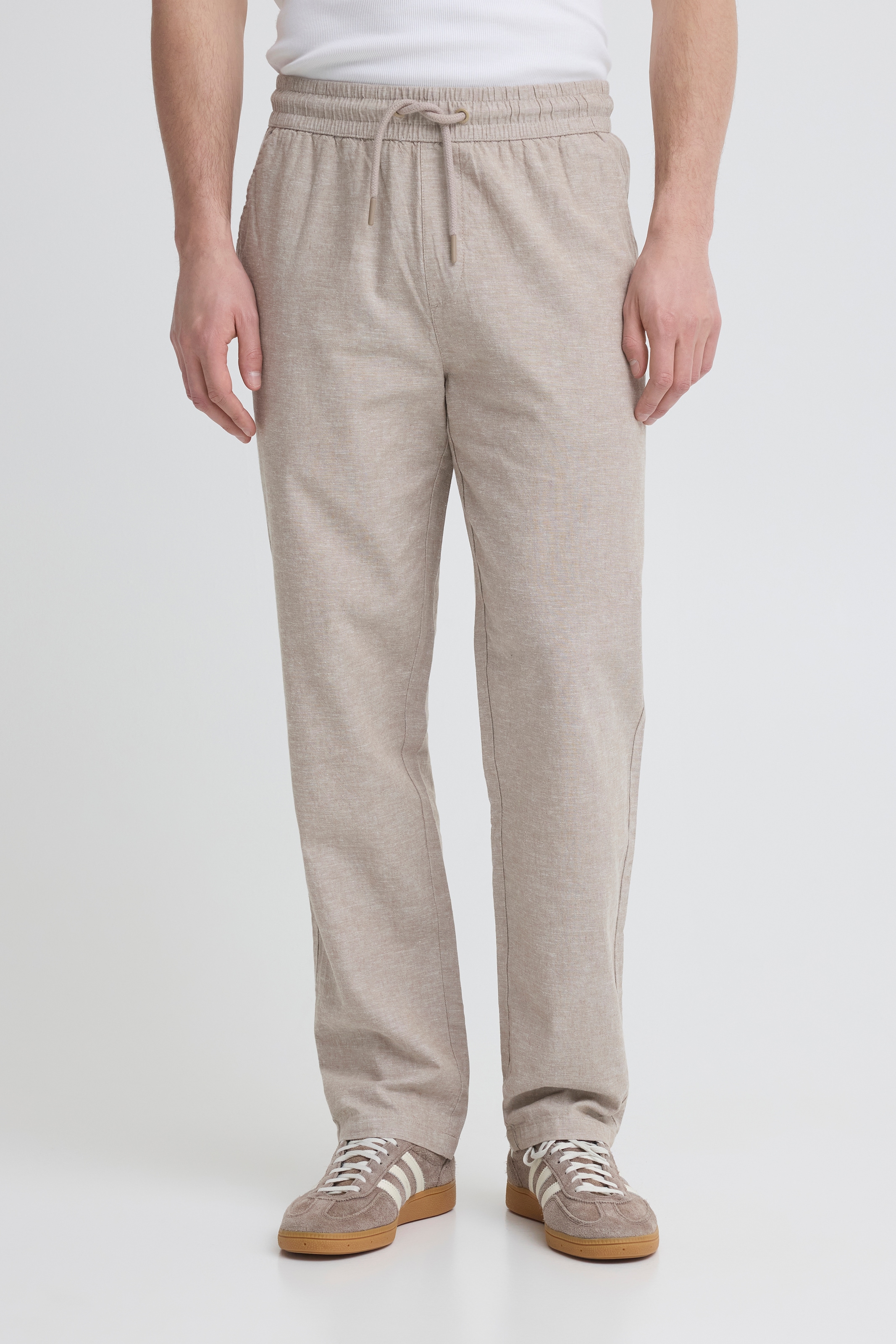 Leinenhose BLEND "BHABAN LIN PANTS PP NOOS", Herren, Gr. XXL, N-Gr, crockery, Web, Obermaterial: 70% Baumwolle, 30% Leinen, Leinenoptik, unifarben, relaxed fit lang, Hosen, sommerlich, mit hohem Baumwollanteil