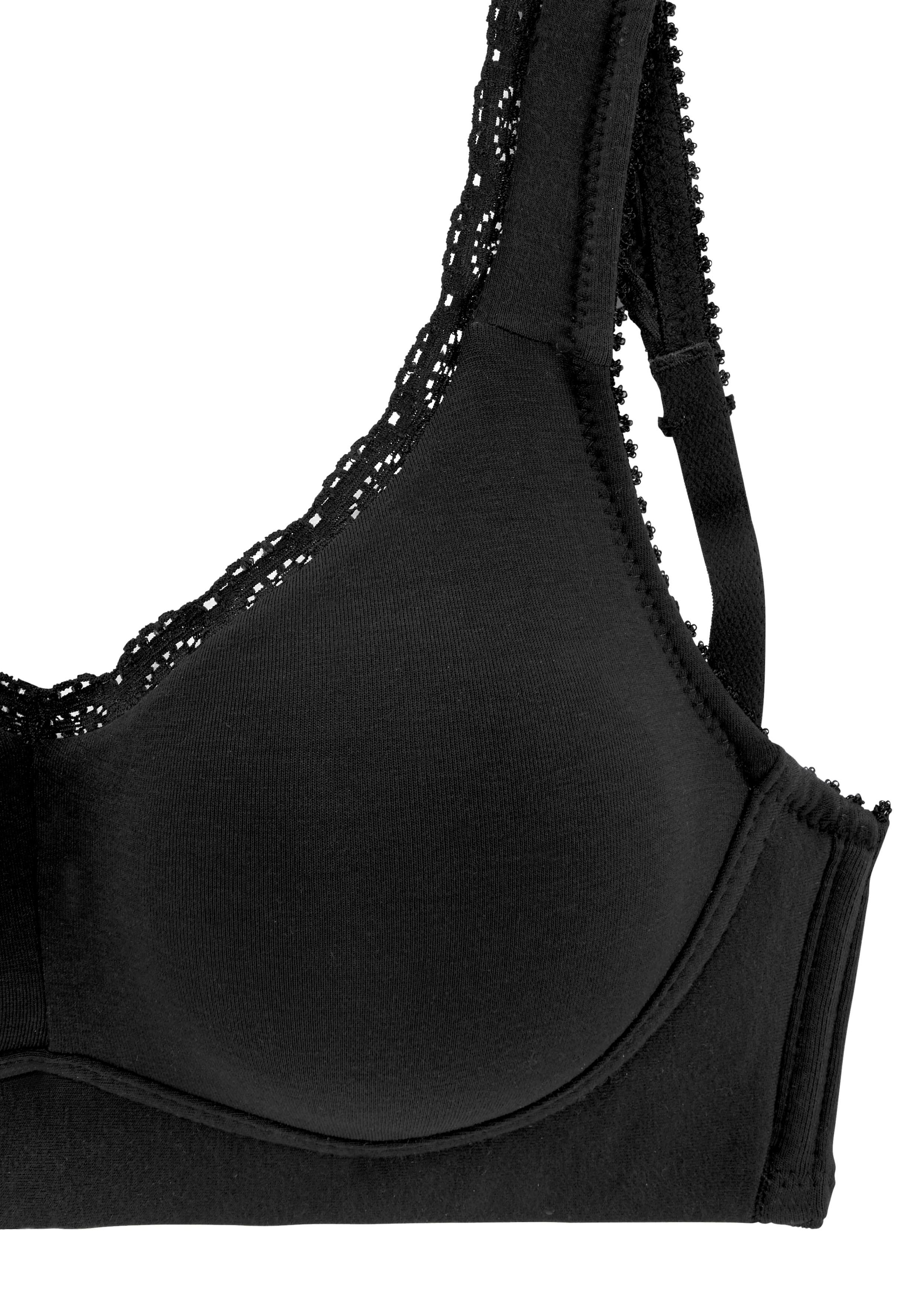 Basic (Packung, ohne Stück), mit 2 Bügel, | Dessous petite BAUR fleur Spitzenkante, Soft-BH, bestellen