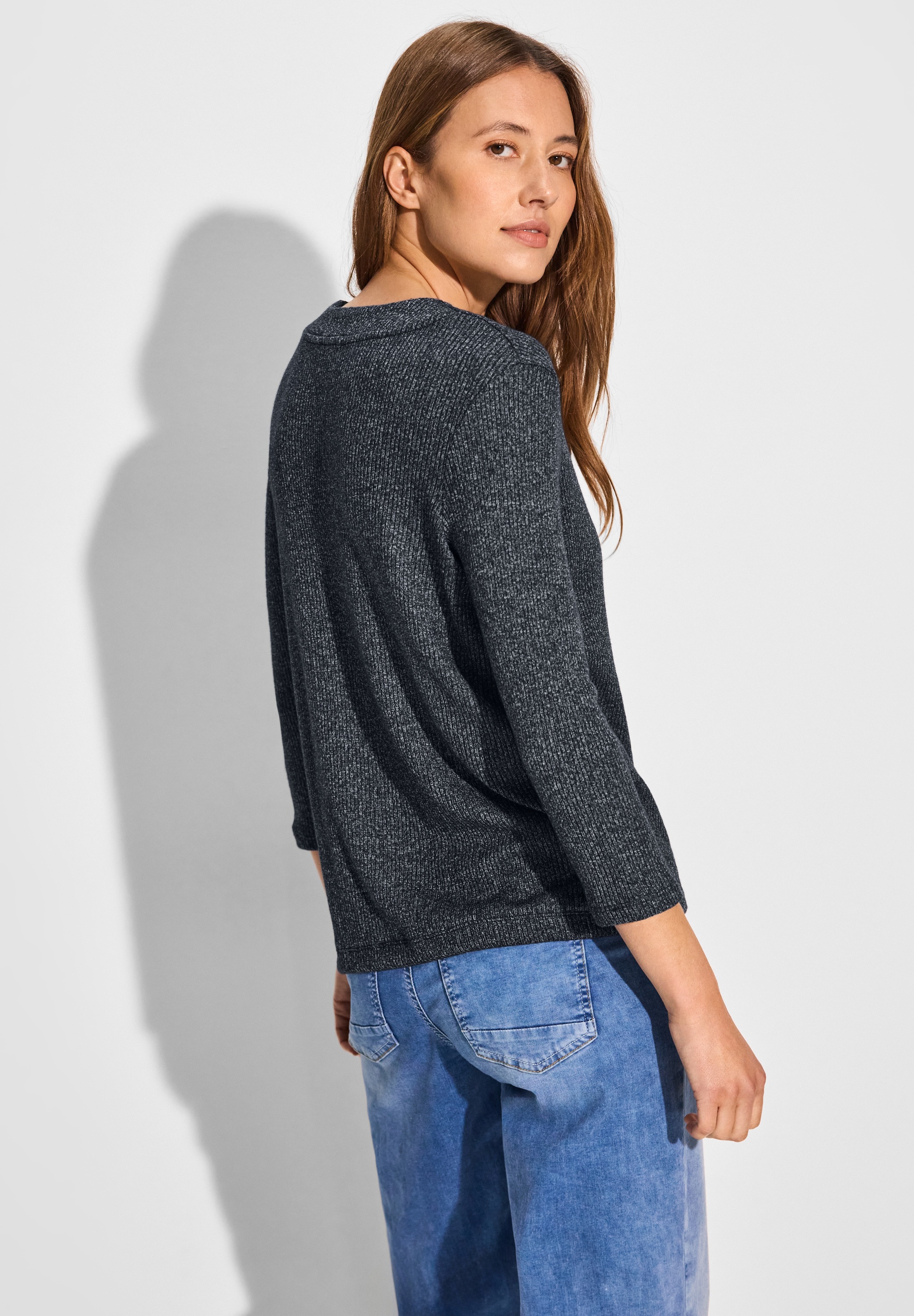 Cecil 3/4-Arm-Shirt, aus softem Materialmix