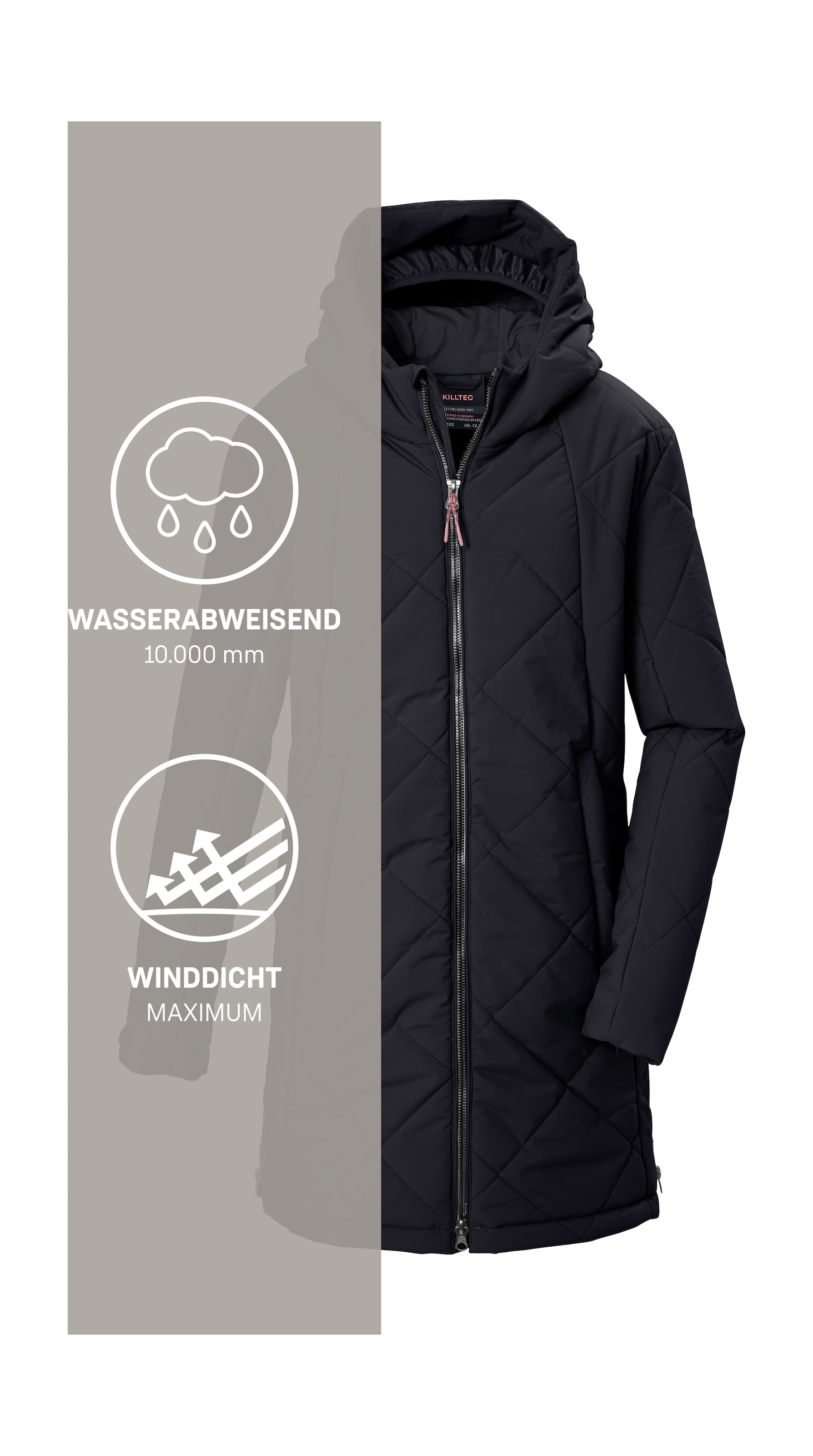 Killtec Steppmantel »KOW 152 GRLS QLTD PRK« Winddichter, wasserabweisender Mädchenmantel mit Teflon EcoElite™
