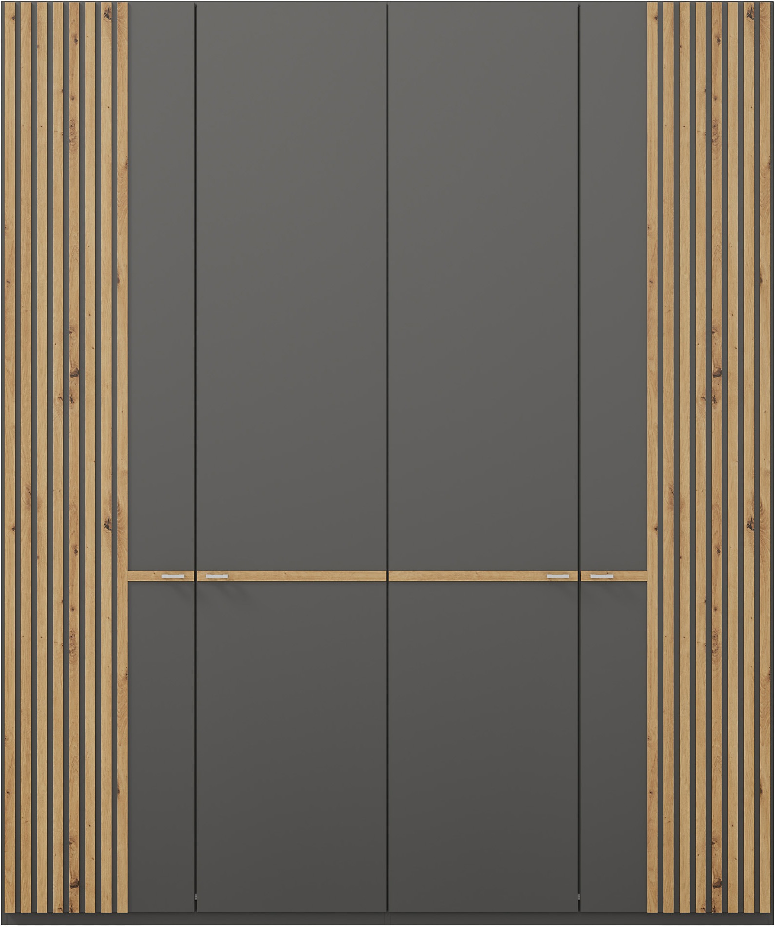 Thumbnail - Musterring Kleiderschrank "Isabelle" Lamellen in Eiche, Griffe in silber, verschiedene Größen und Farben