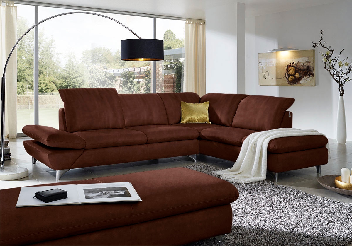 W.SCHILLIG Ecksofa "Taoo, elegant und zeitlos, bequem, L-Form, Breite 296cm" mit Sitziefenverstellung & Kopfteilverstellung