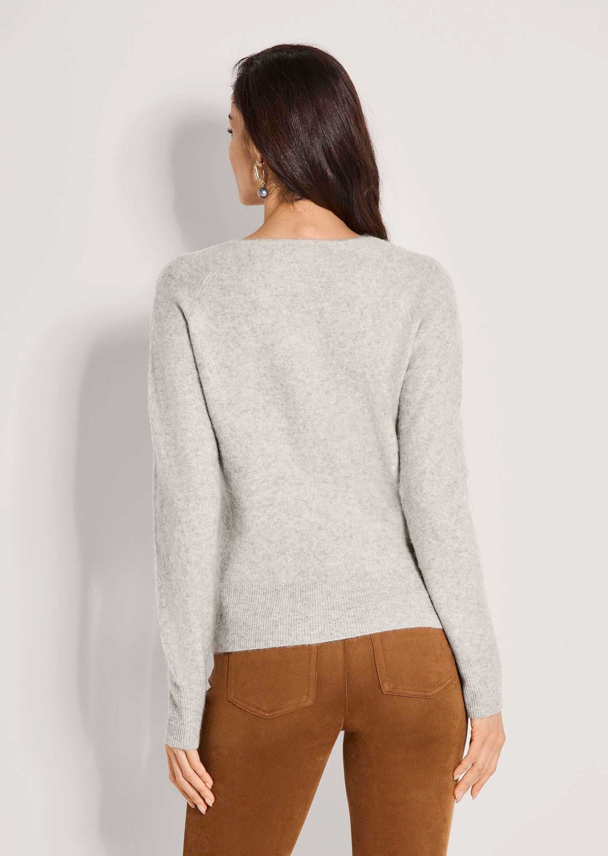 MADELEINE Longpullover »Pullover Schurwoll-Pullover mit V-Ausschnitt«