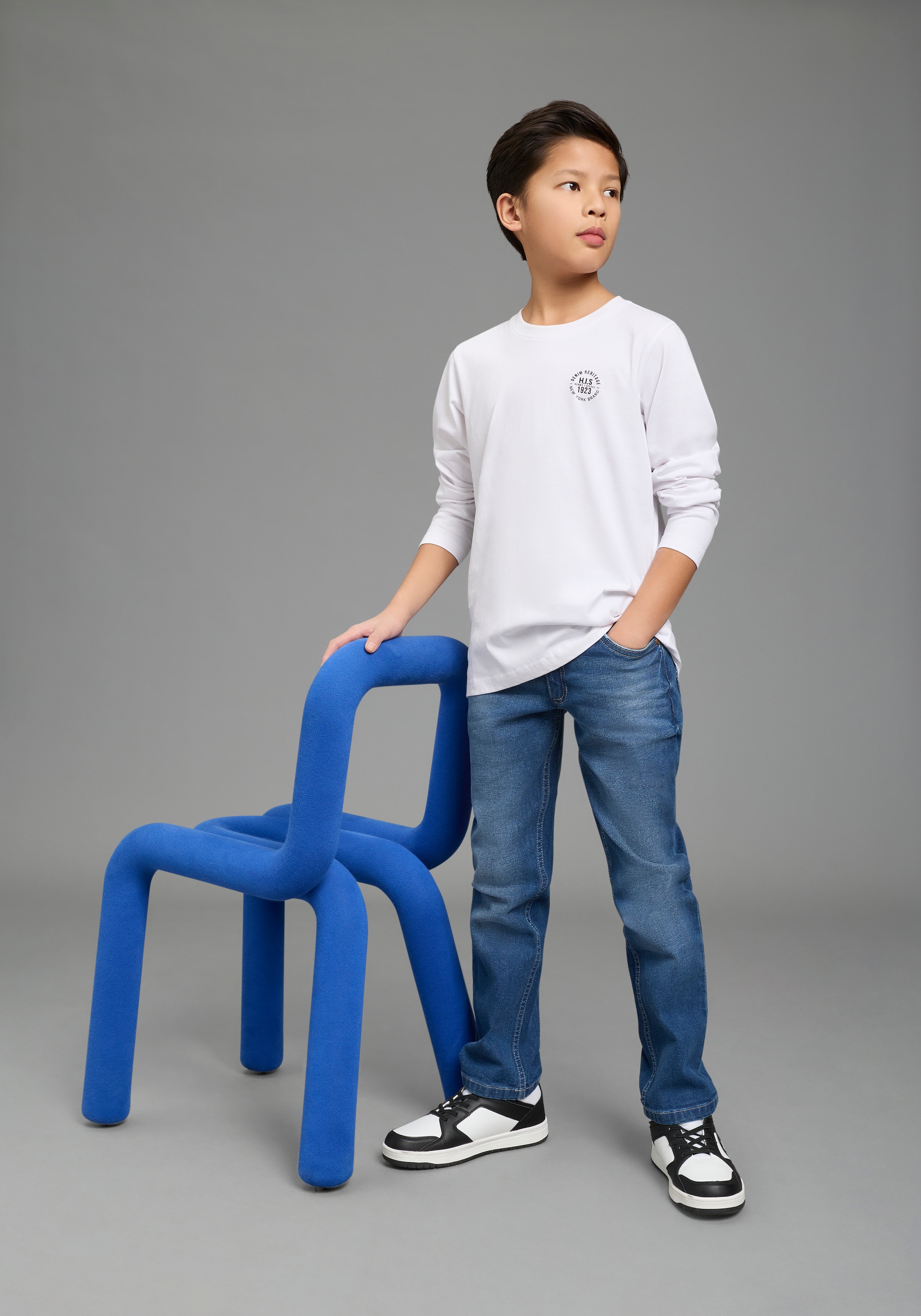 H.I.S Langarmshirt »2er Pack Shirts mit Logoprint für Jungen« Packung, 2, 2 tlg. Für TEENS. 2er Pack Shirts