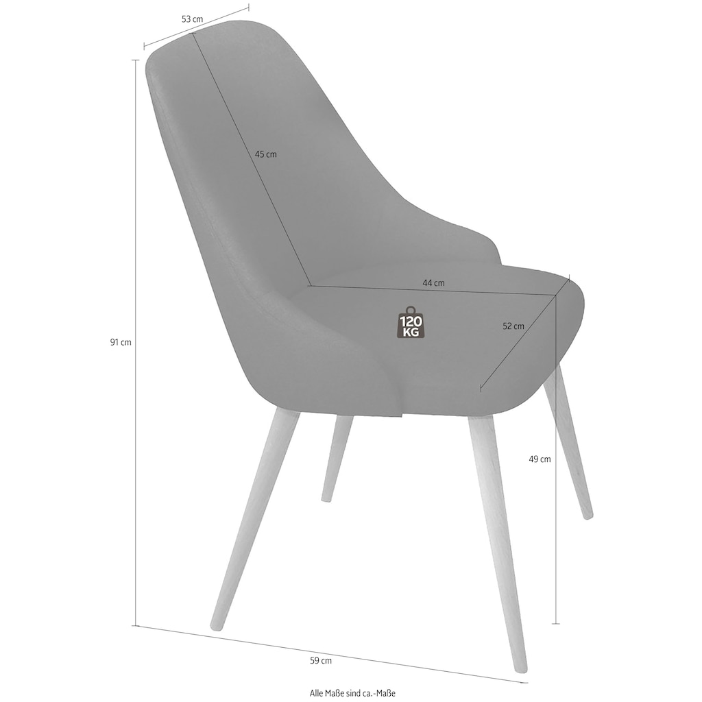 Home affaire Polsterstuhl »Luz«, (Set), 2 St., Microfaser