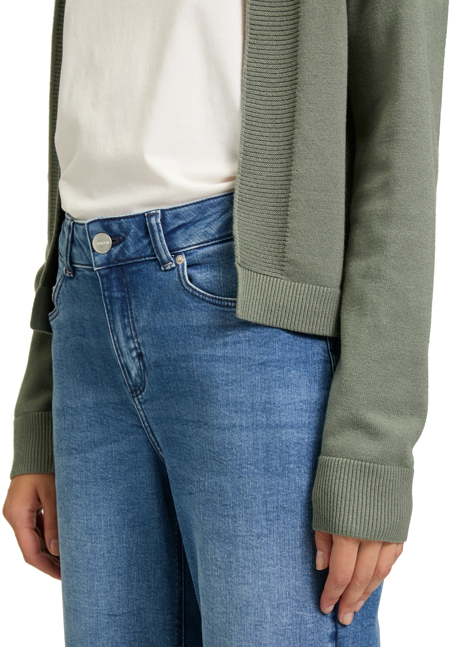 Cartoon Strickjacke »Cartoon Damen Basic-Strickjacke mit Rippbündchen«, Rippbündchen