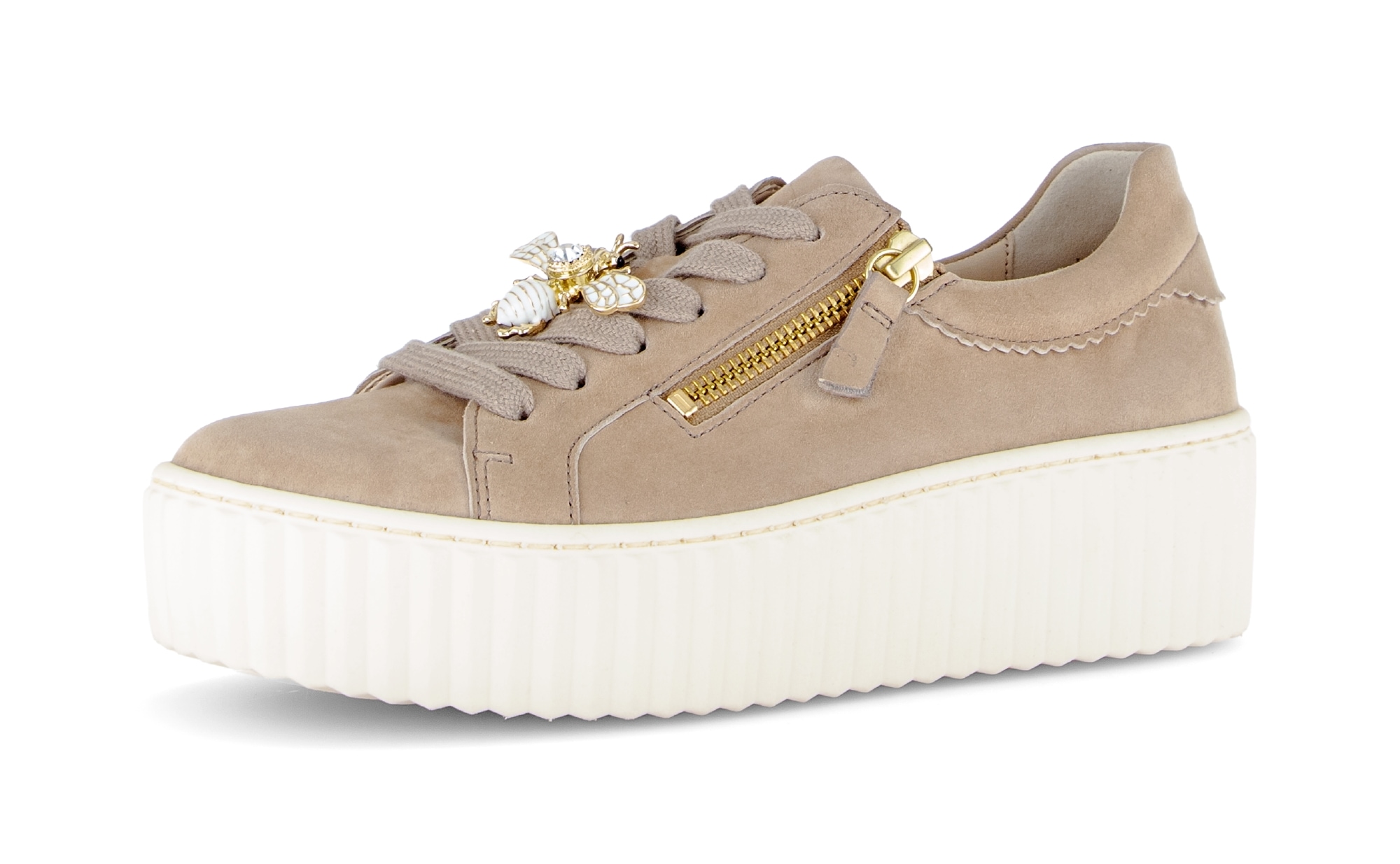 Gabor Plateausneaker  Freizeitschuh, Halbschuh, Schnürschuh mit modischem Schmuckelement