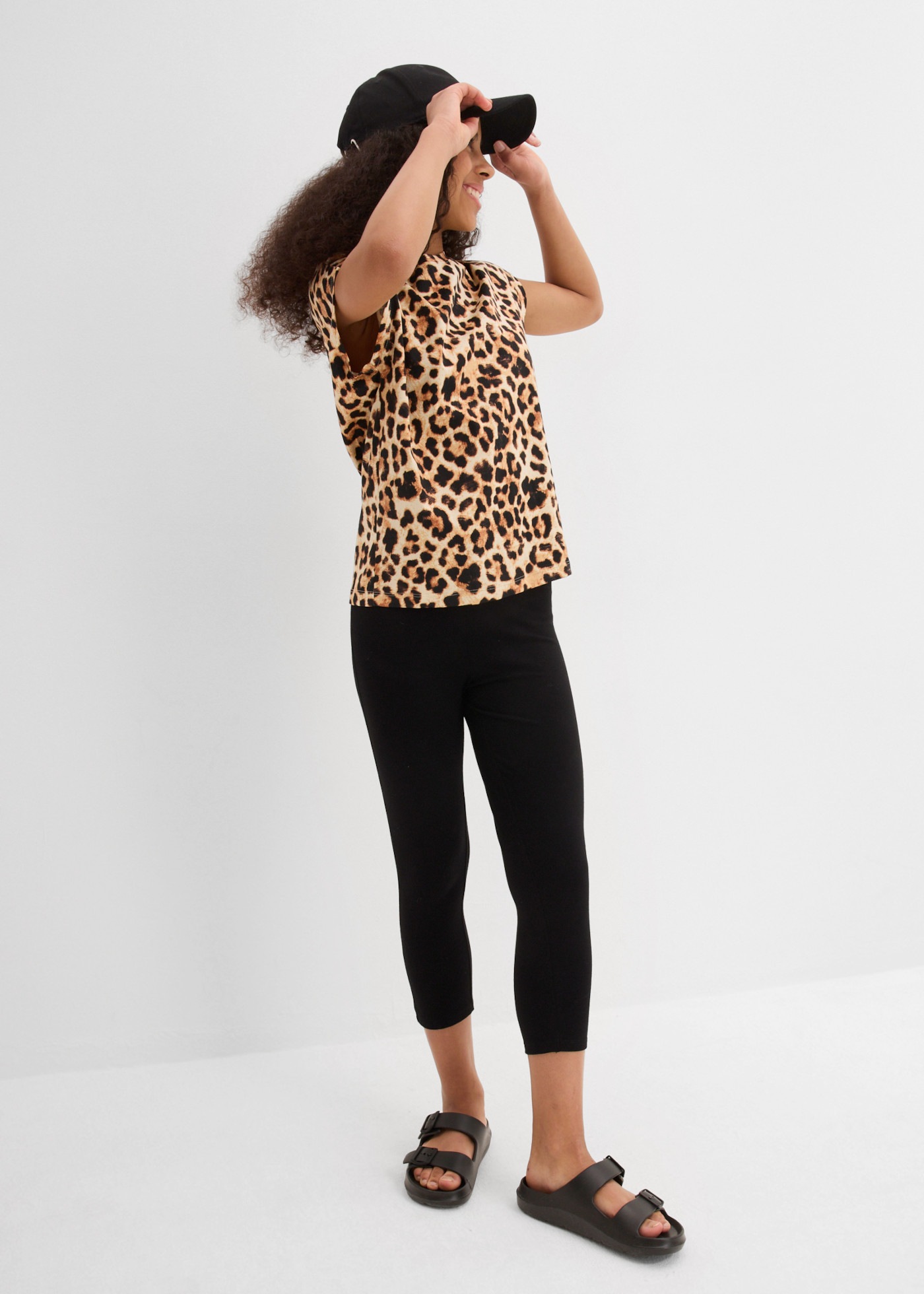 bonprix Caprileggings  aus Baumwoll-Mix, Skinny Fit, Capri-Länge, im 2er-Pack