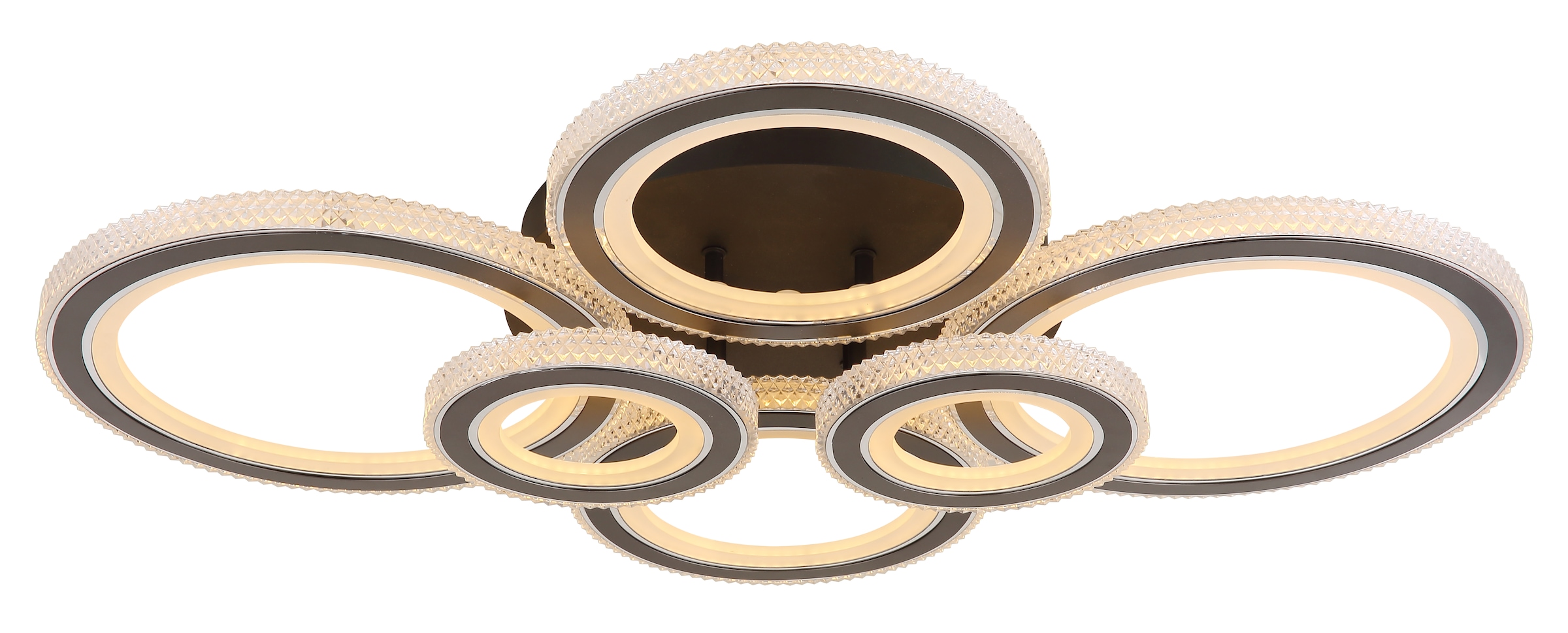 GLOBO LIGHTING LED Deckenleuchte »KORA«, Leuchtmittel LED-Modul | LED fest integriert, Deckenlampe/schwarz/anthrazit/Kunststoffkristalle