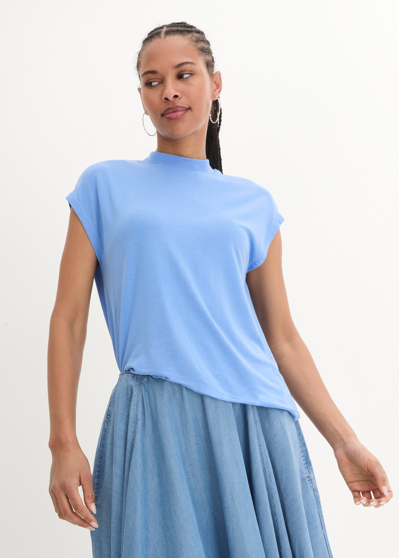 bonprix T-Shirt "T-Shirt aus softer Viskose" lässige Passform, Kurzarm, unifarben, aus Viskose