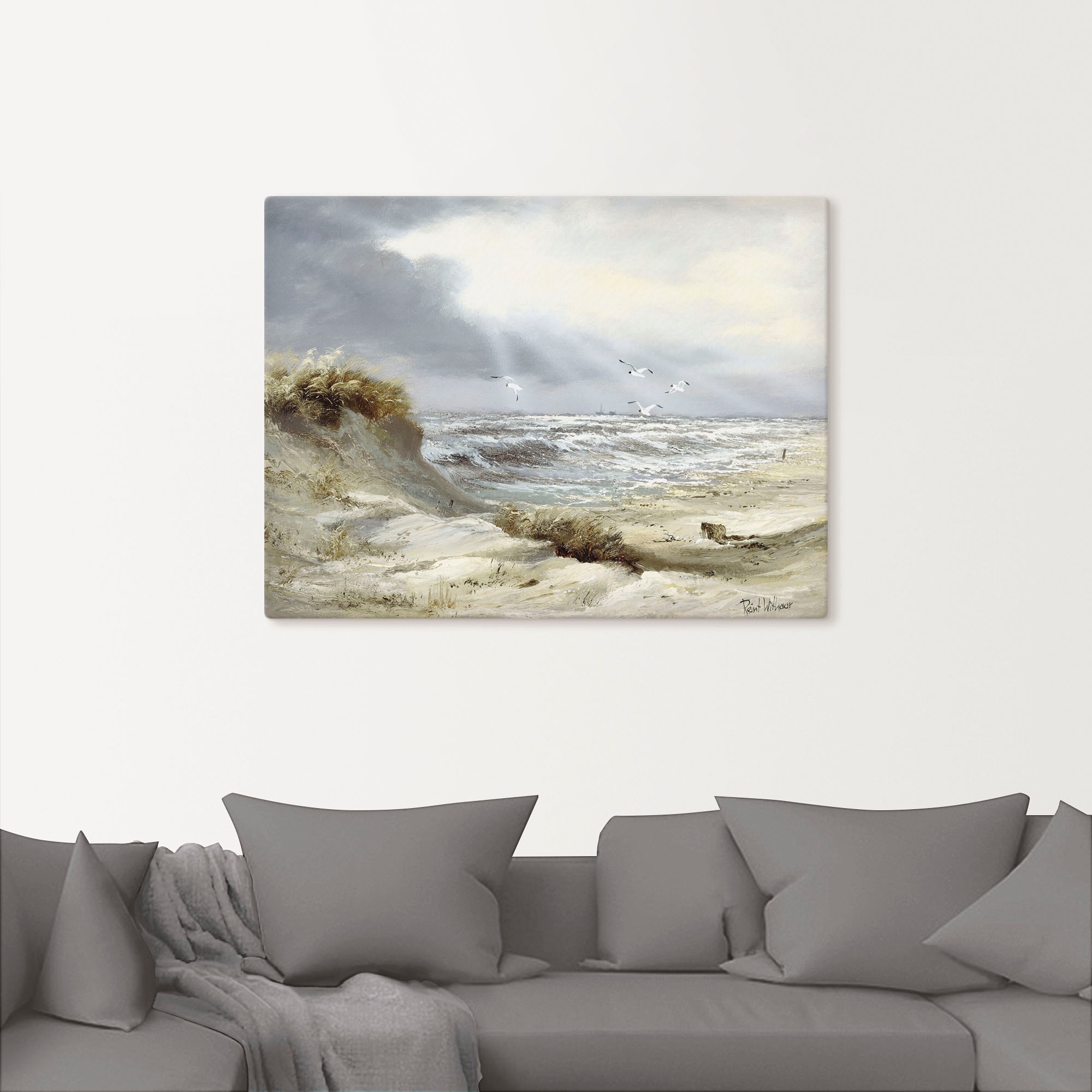 Artland Wandbild »Dünen an der stürmischen See«, Küste, (1 St.), als Leinwandbild, Poster, Wandaufkleber in verschied. Größen