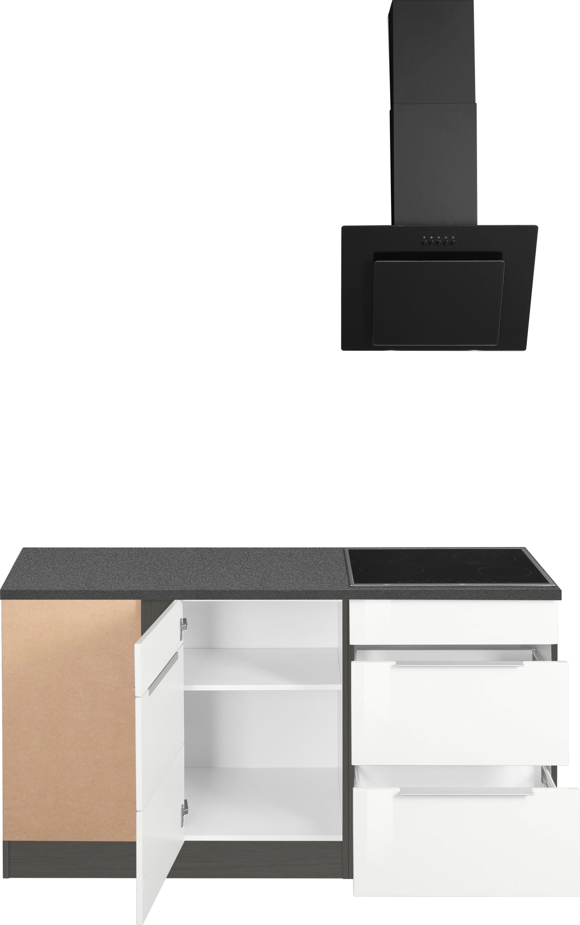KOCHSTATION Winkelküche »KS-Brindisi Stellbreite 230/170 cm«, wahlweise mit E-Geräten und Induktion, mit MDF-Fronten