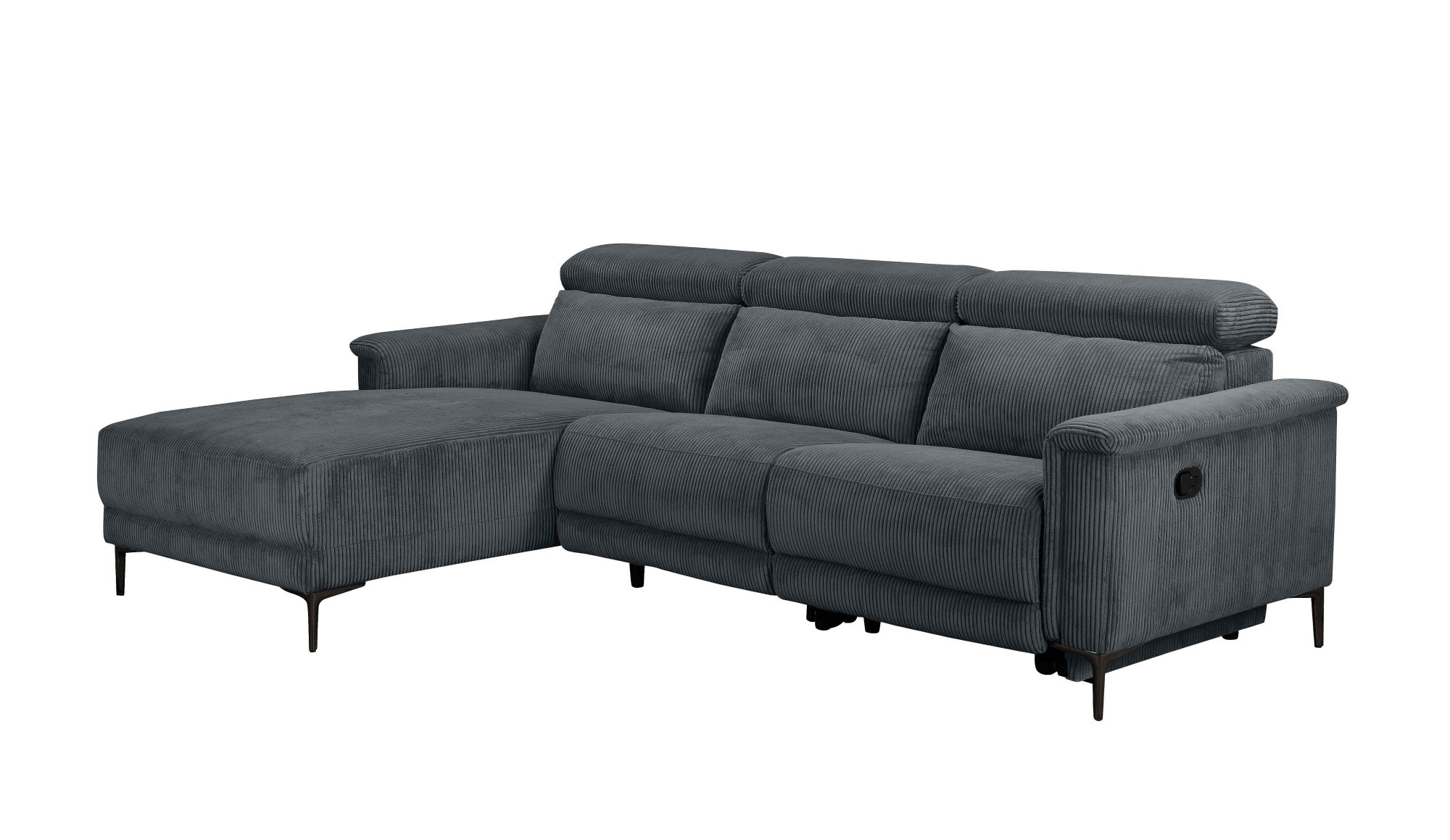 Thumbnail - Home affaire Ecksofa "Lund in Cord, L-Form, 261 cm, manuelle und elektr. Relaxfunktion,", USB-A und Kopfteilverstellung
