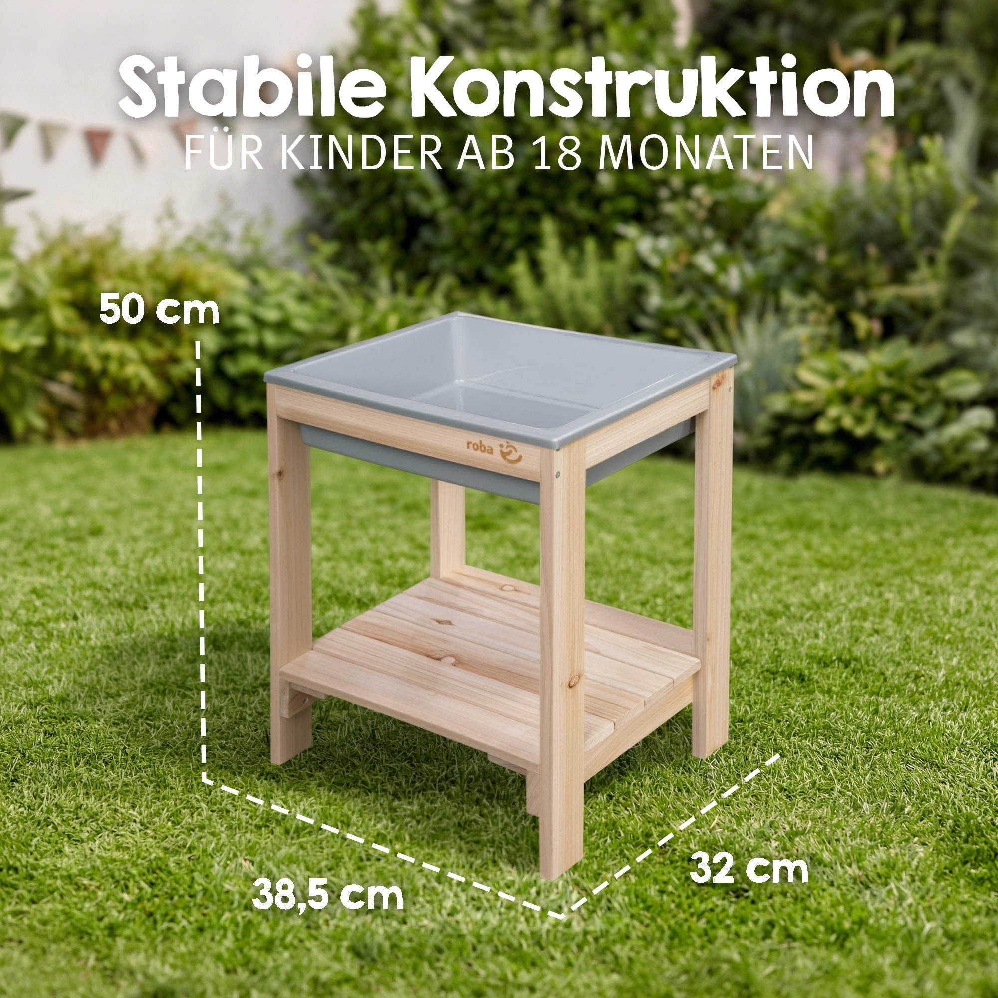 roba® Spieltisch »Outdoor+ Spieltisch TINY mit Spielwanne«