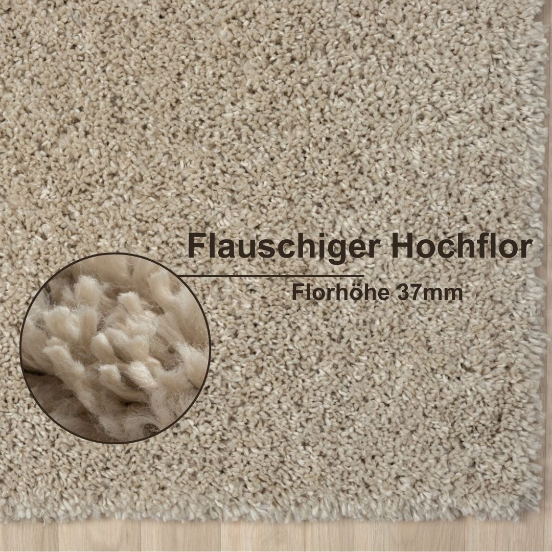 Myflair Möbel & Accessoires Hochflor-Teppich »My Shaggy«, rechteckig, 37 mm Höhe, Shaggy, Uni-Farben, leicht glänzend, Microfaser, extra flauschig
