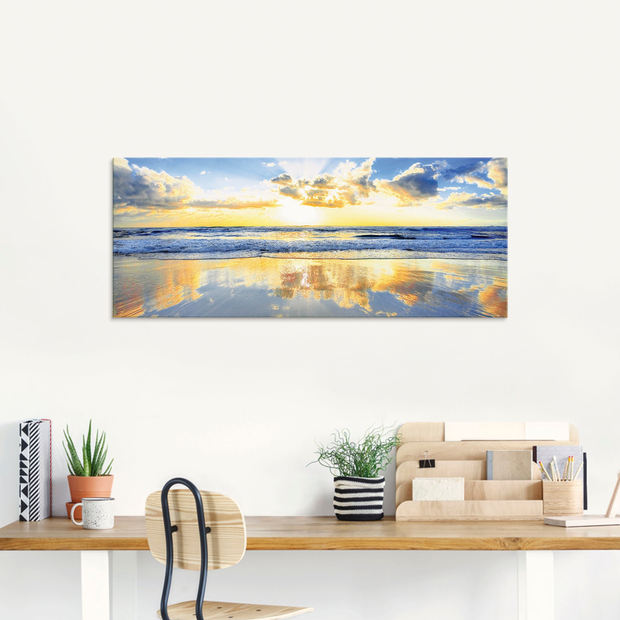 Artland Glasbild "Sonnenaufgang über dem Ozean" Himmel 1 Stk. tlg. in versc günstig online kaufen