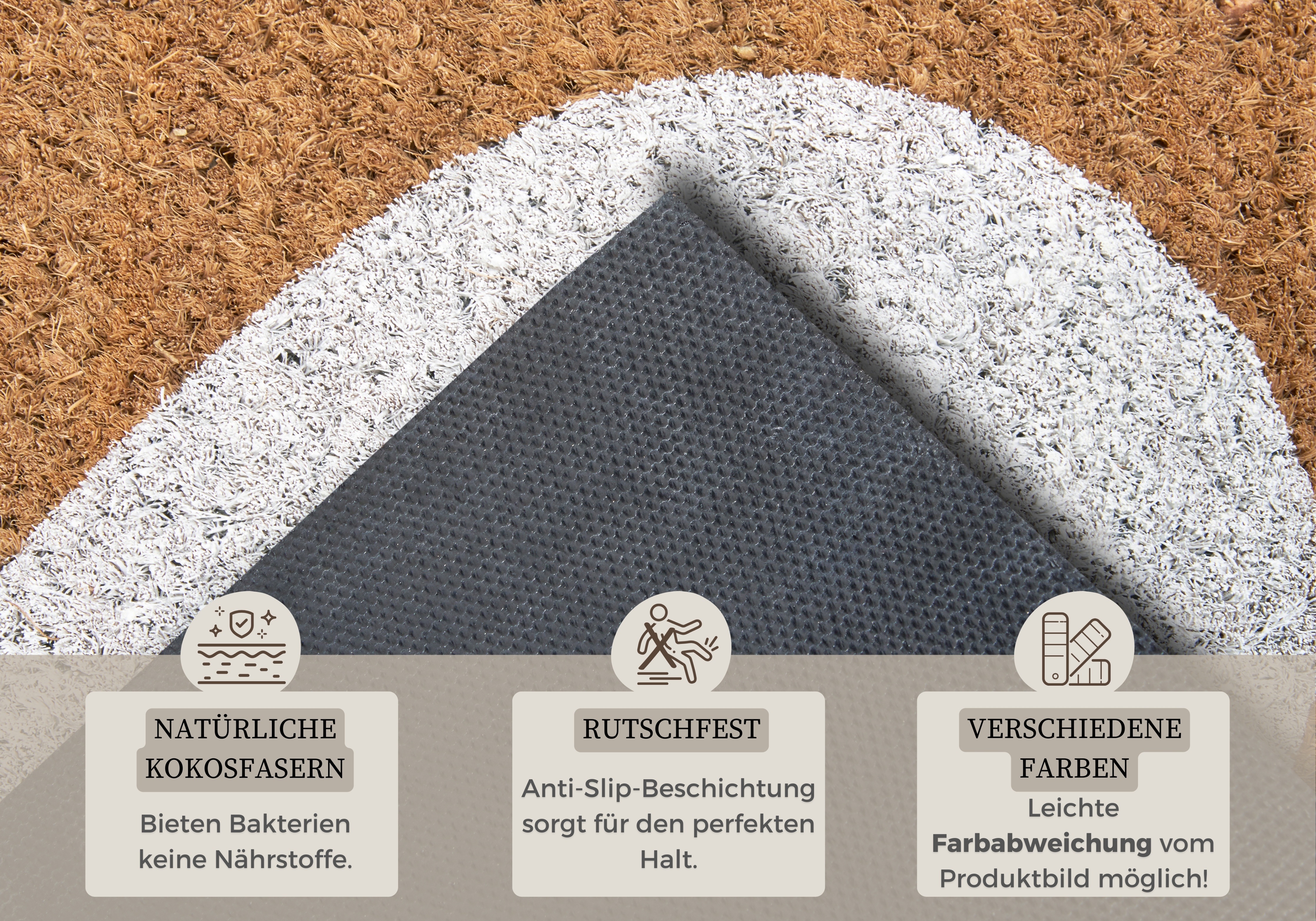 Thumbnail - HANSE Home Fußmatte "Mix Mats Kokos Heart, Türmatte", rechteckig, 15 mm Höhe, Kokos, Schmutzfangmatte, Outdoor, Rutschfe...