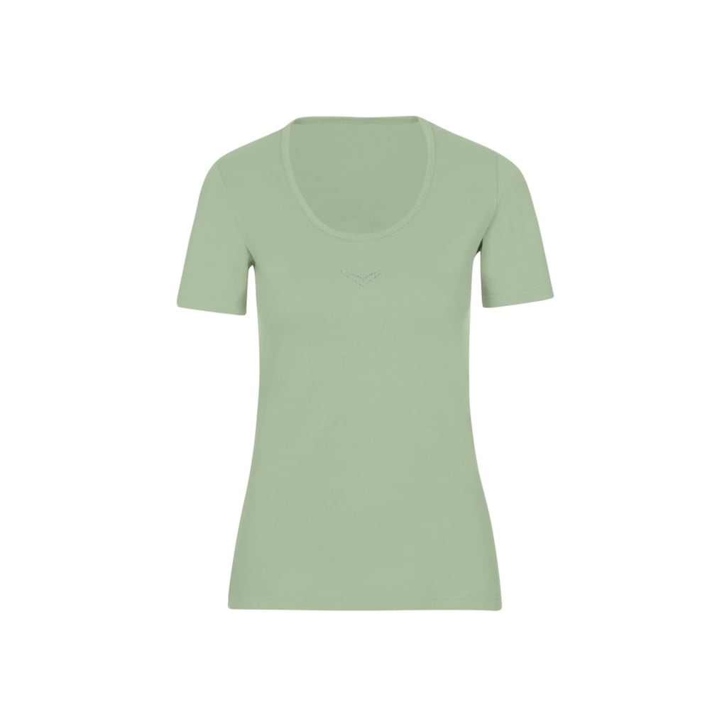 Trigema T-Shirt »TRIGEMA T-Shirt mit Kristallsteinen«, (1 tlg.)