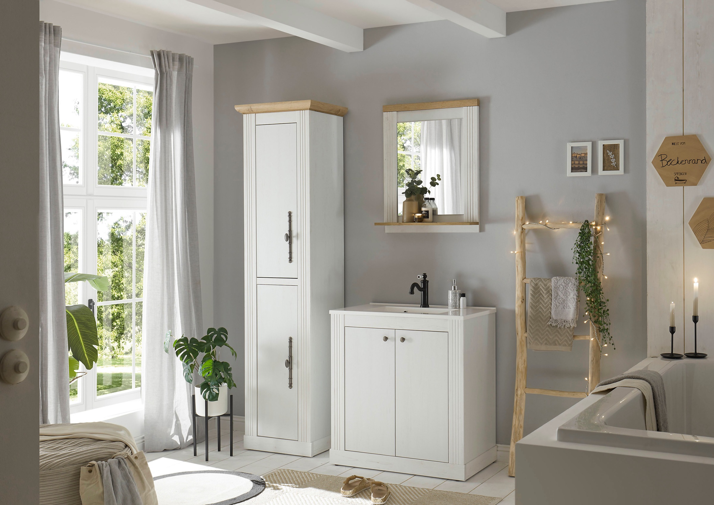 OTTO home Badmöbel-Set "WESTMINSTER, Bad im Landhausstil, 3-teiliges Badezi günstig online kaufen