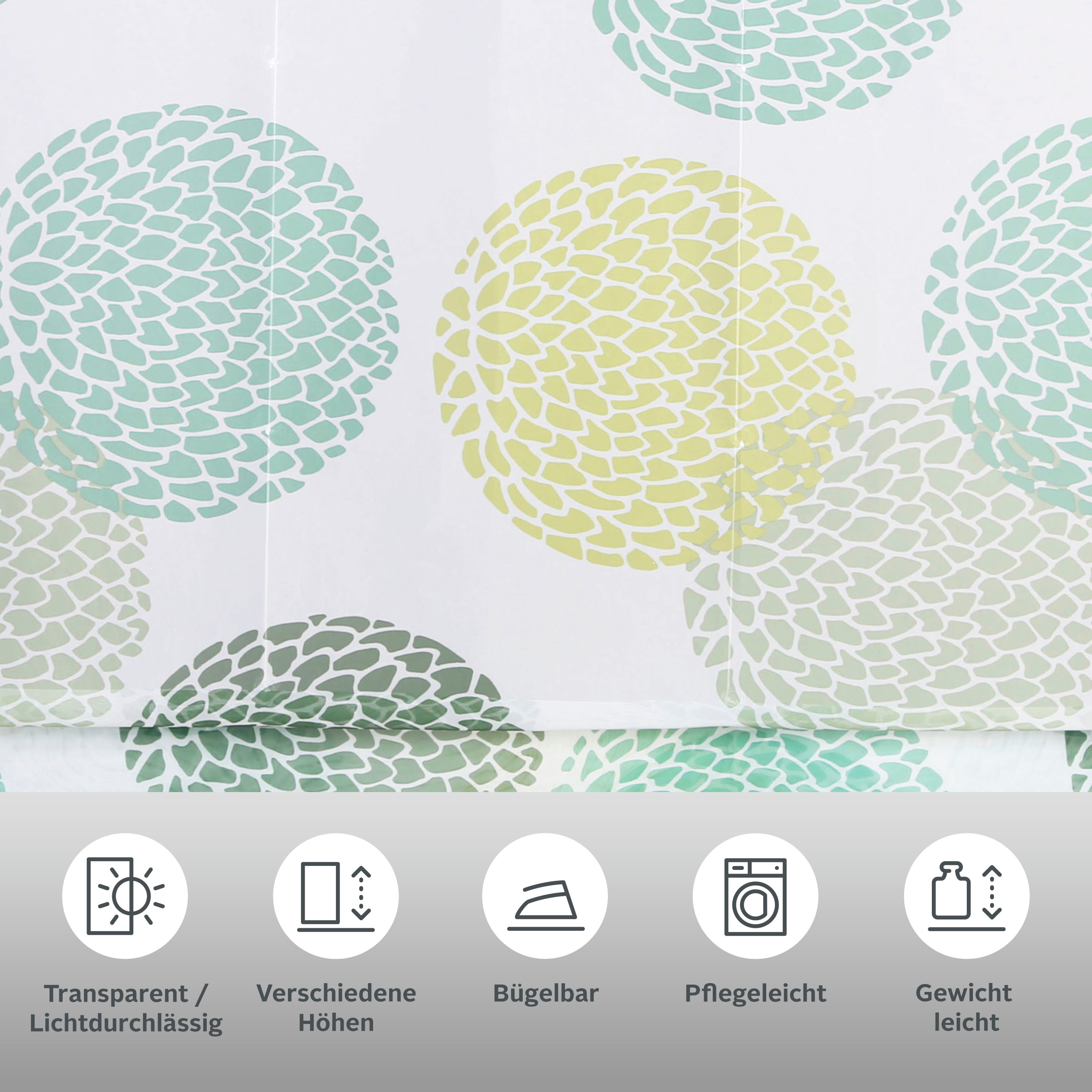 Thumbnail - my home Raffrollo "Belem" mit Schlaufen Transparent, Voile, Polyester