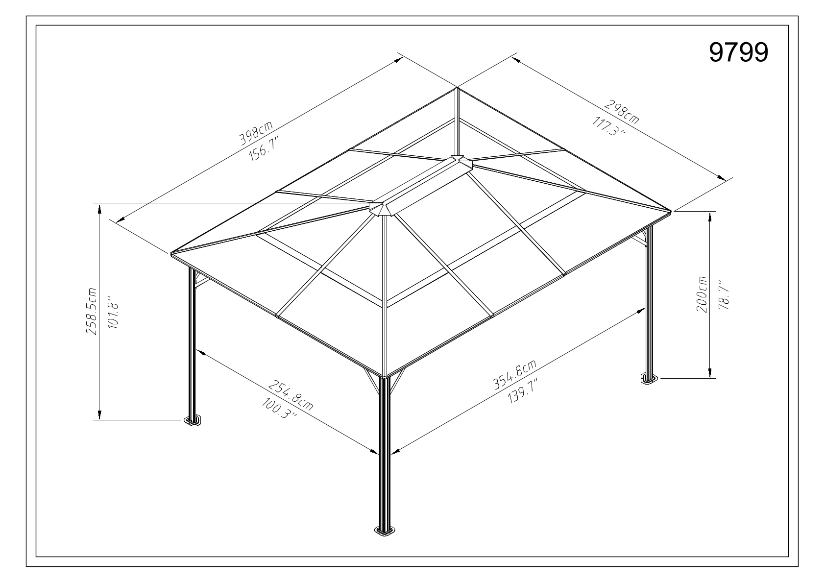 KONIFERA Pavillon »Aruba«, BxT: 300x400 cm, Aluminiumgestell