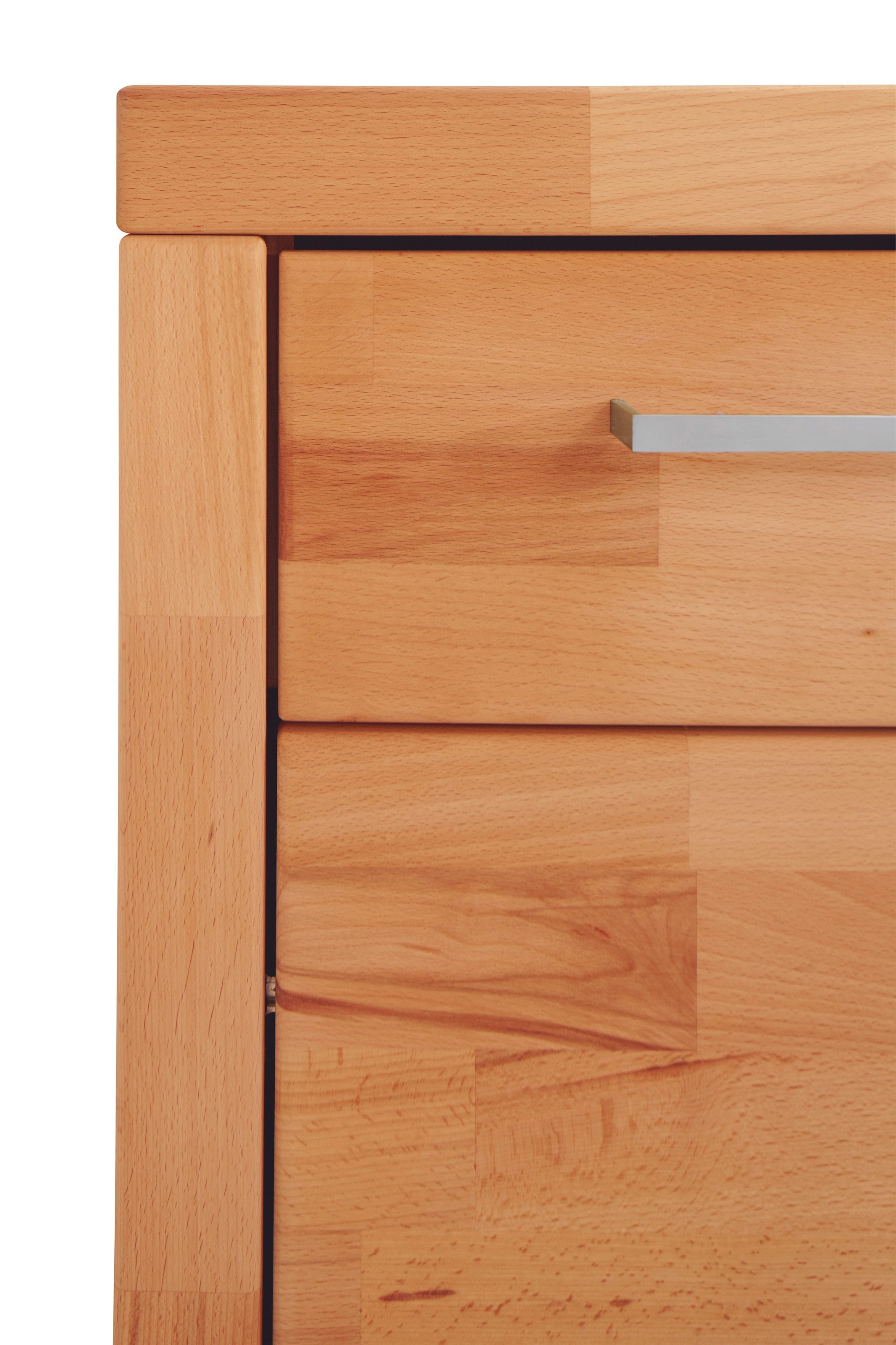 Home affaire Sideboard »Logo,130cm breit,42 cm tief, Fronten Massivholz,2 breite Fächer«, Holz massiv, Holzwerkstoff, Metall Griffe,3Türen,3Schubladen